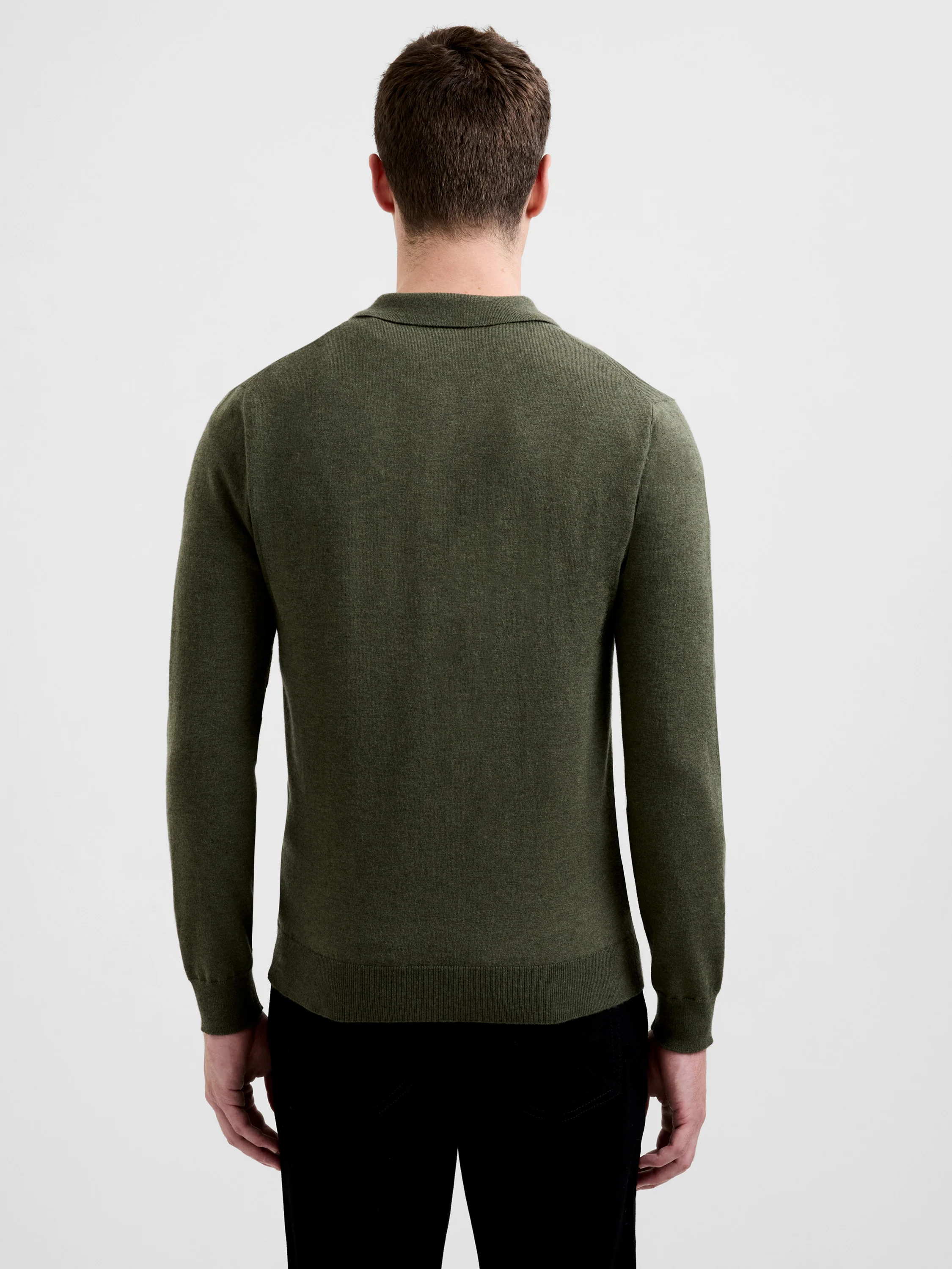 3 Button Long Sleeve Knit Polo Shirt - Image 5