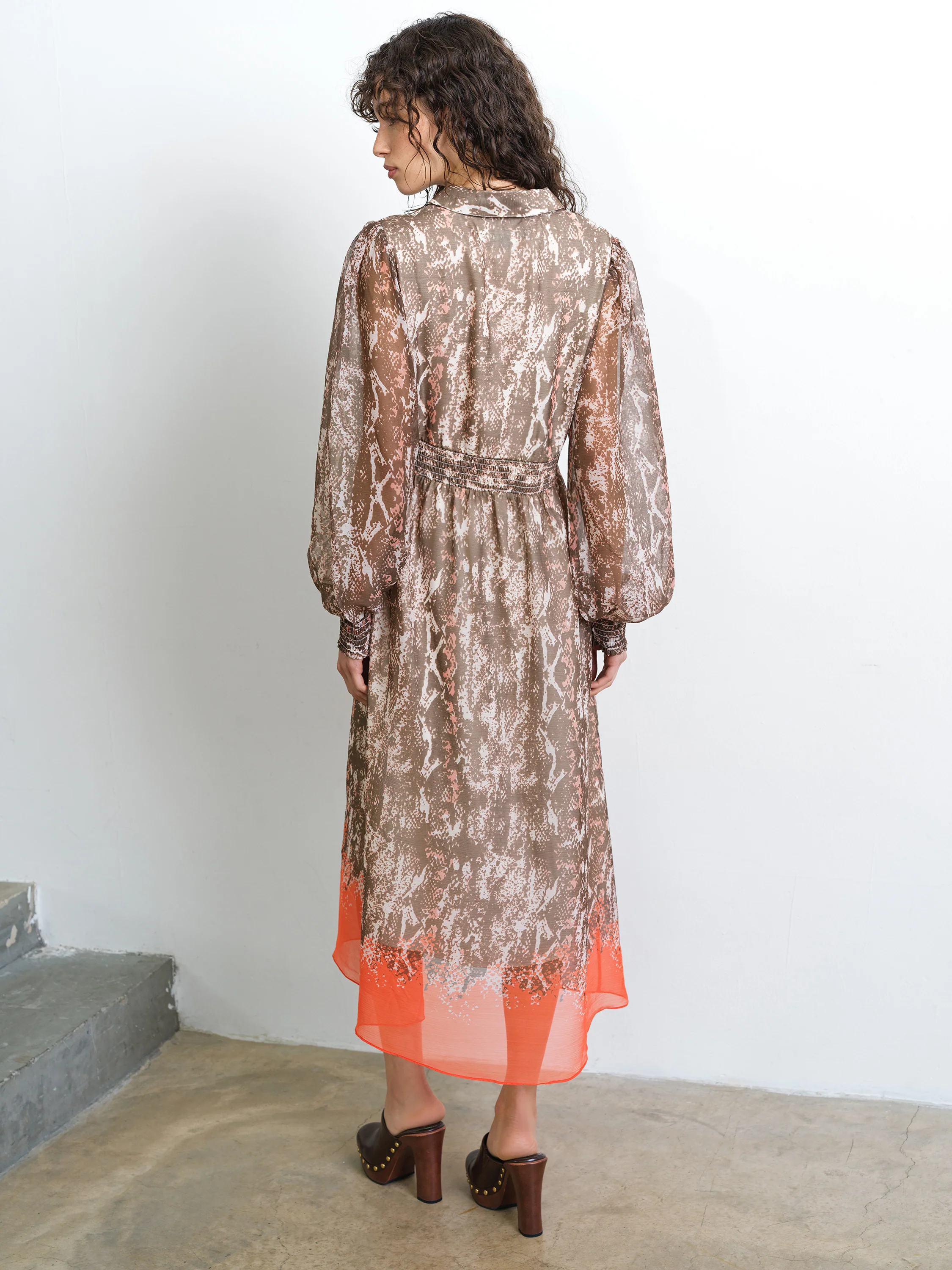 Adele Emina Chiffon Midi Dress - Image 5