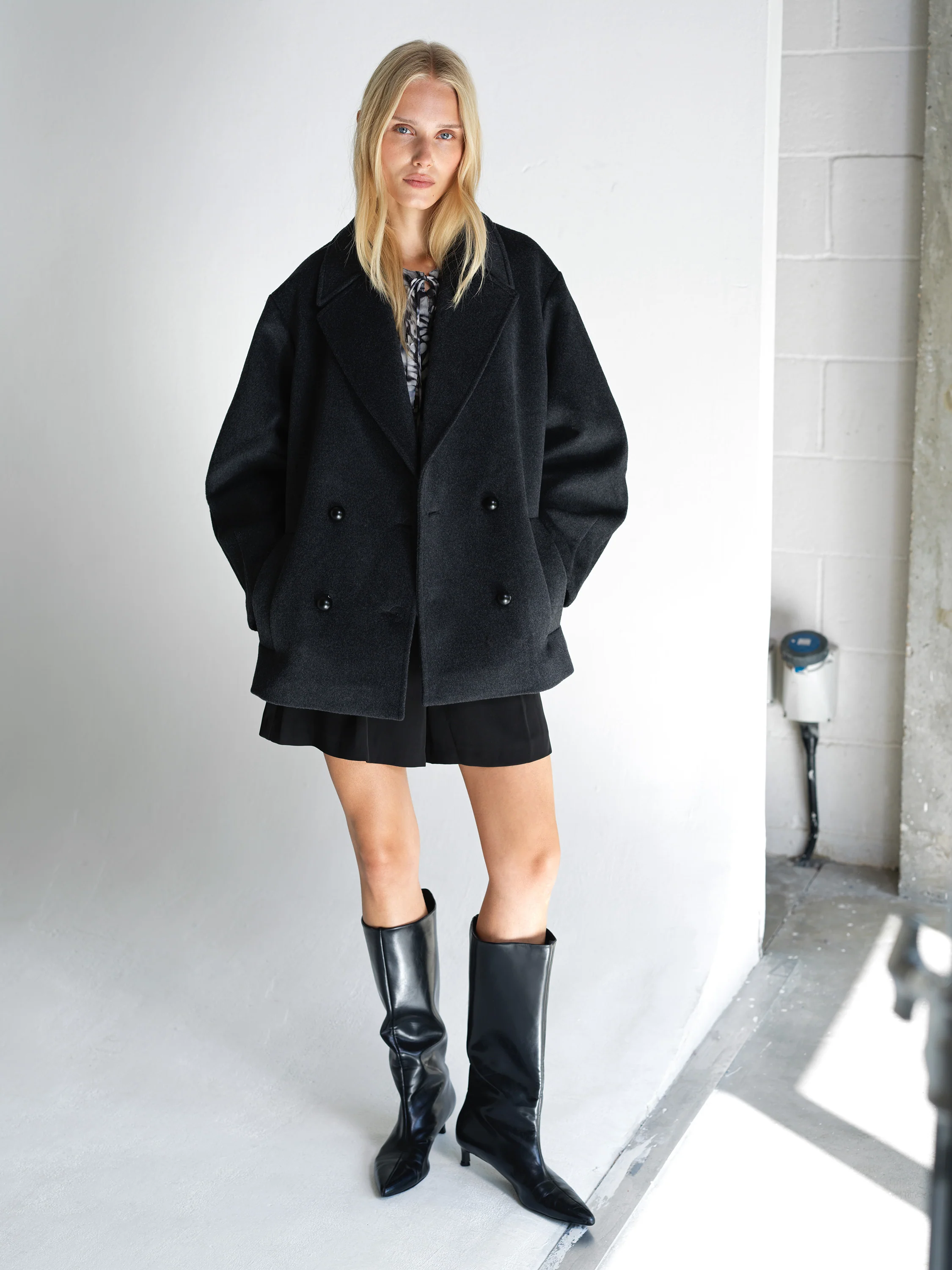 Adele Wool Pea Coat - Image 2