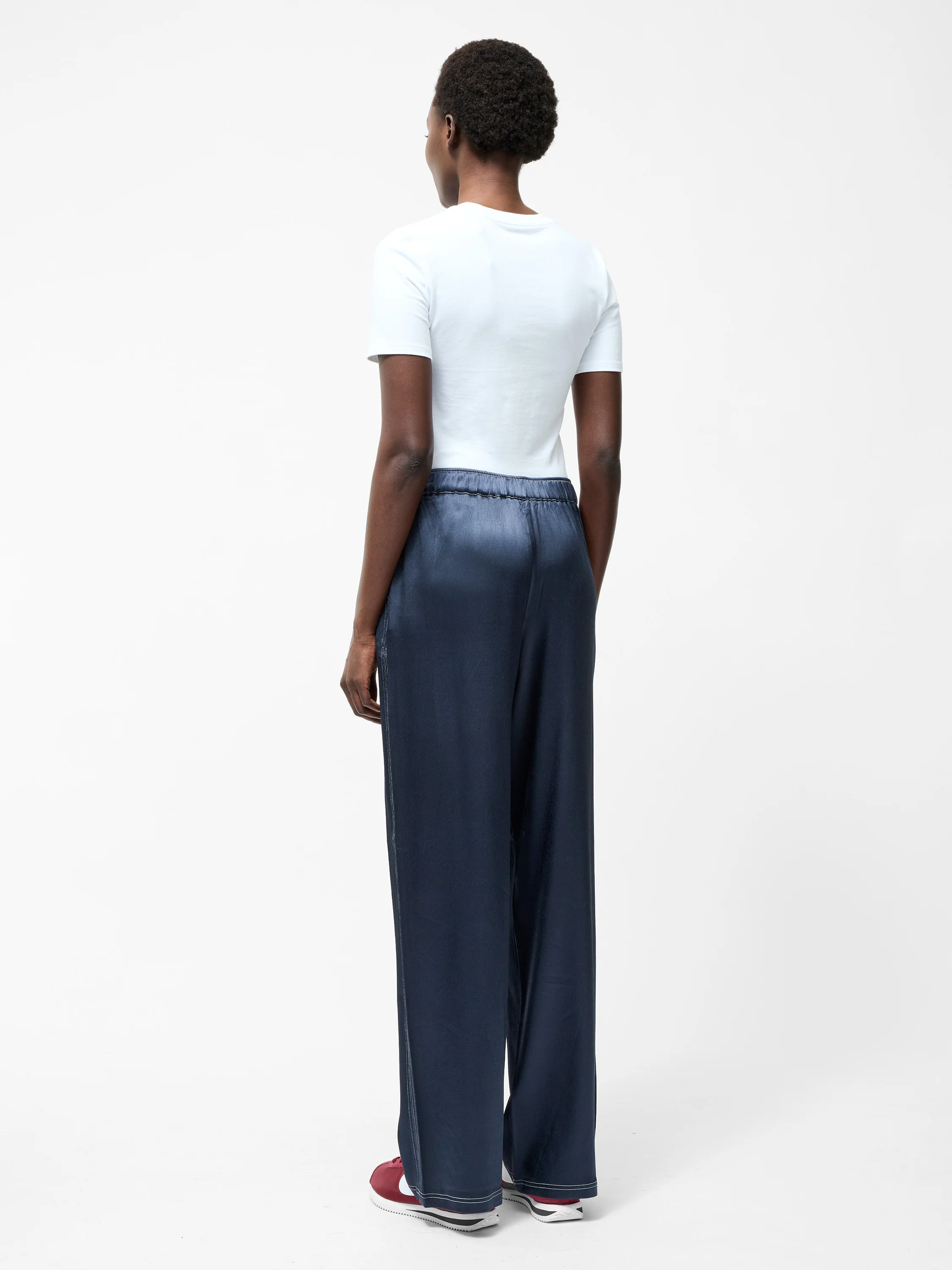Akita Satin Stretch Wide Leg Trousers - Image 5
