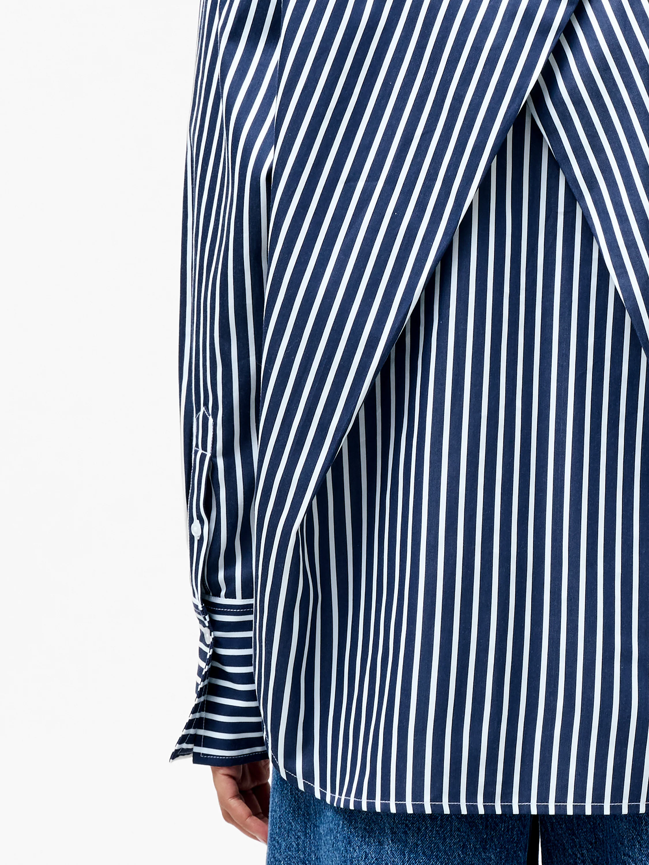 Alexis Cotton Angled Yoke Striped Shirt - Image 3
