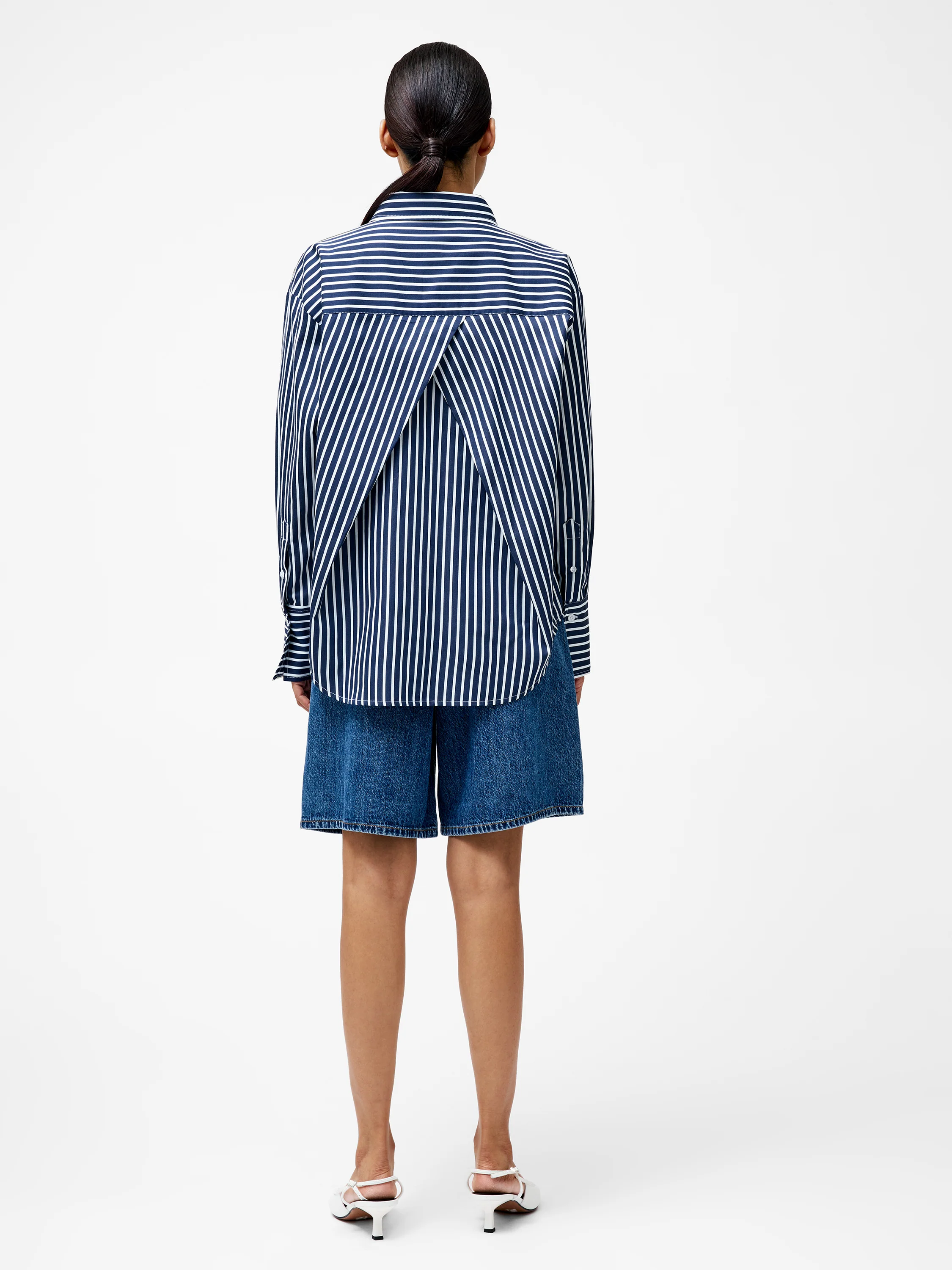 Alexis Cotton Angled Yoke Striped Shirt - Image 6