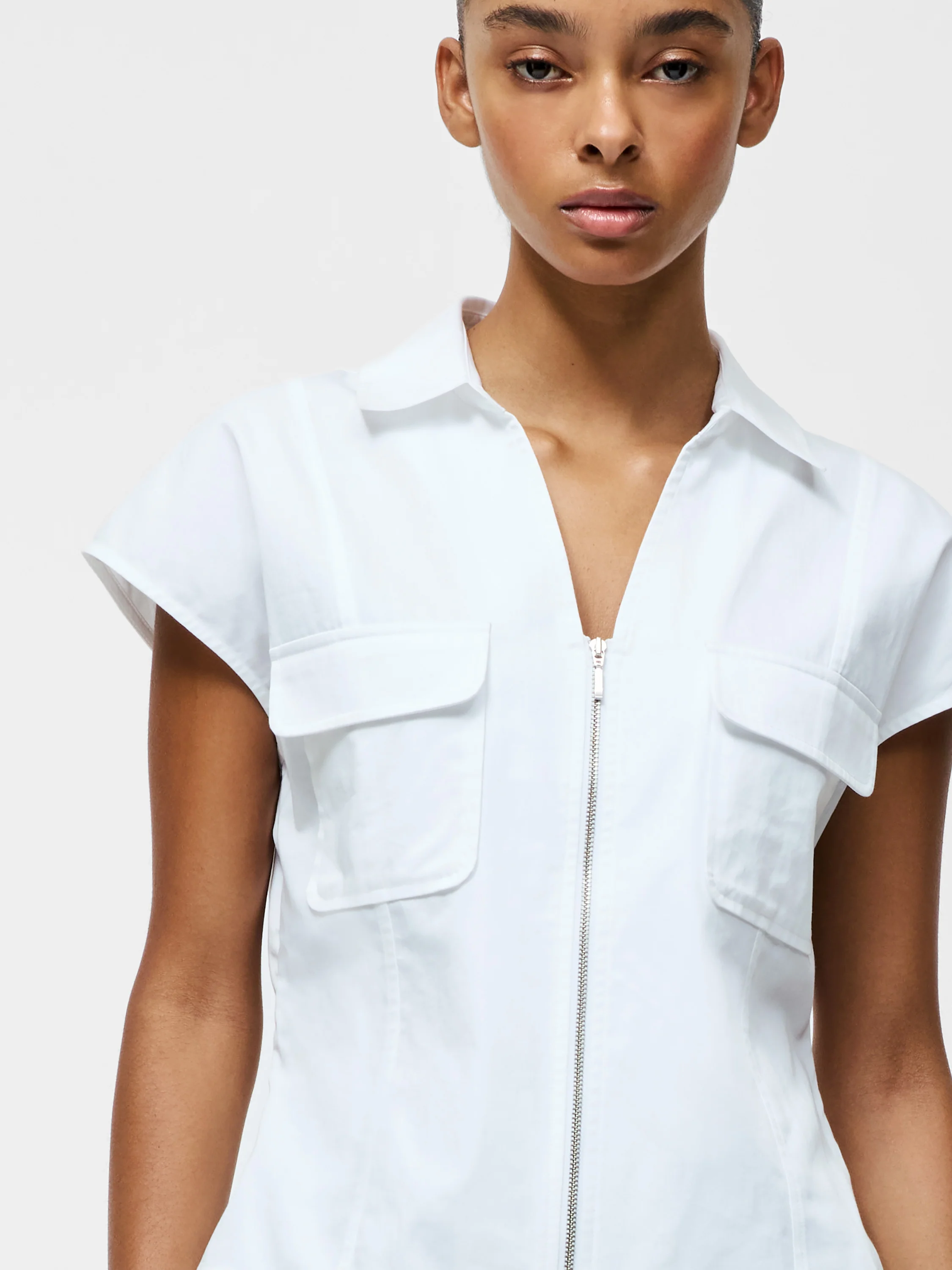 Alexis Cotton Front Zip Top - Image 3