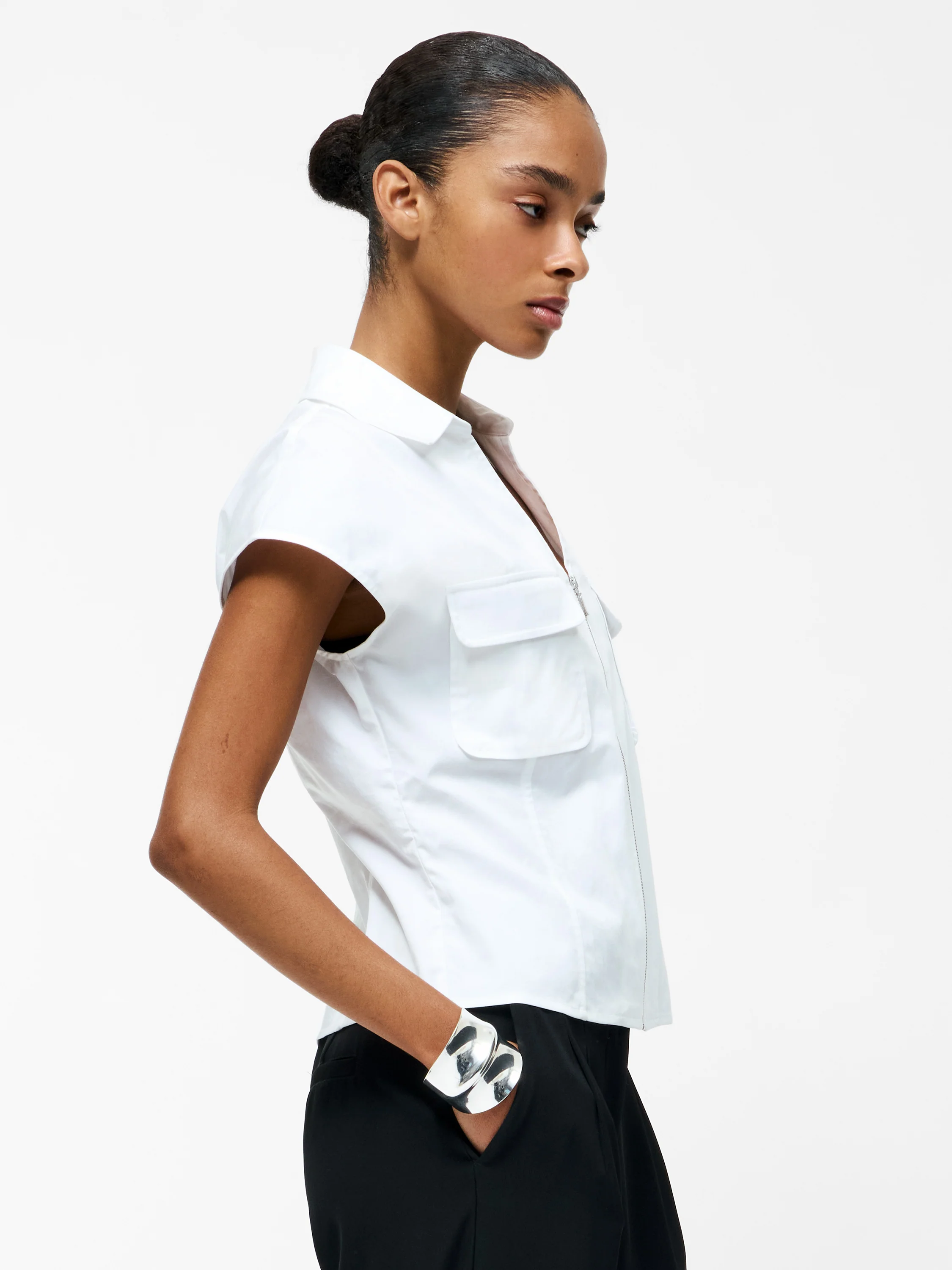 Alexis Cotton Front Zip Top - Image 4