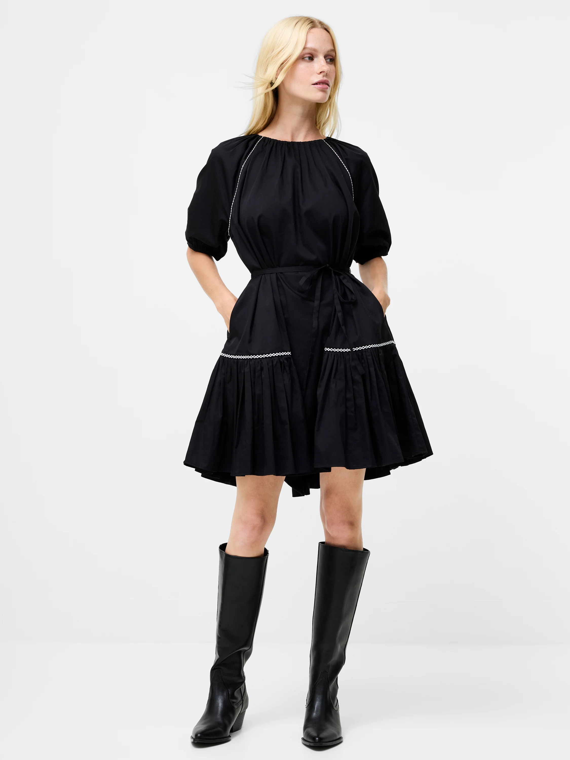 Alexis Cotton Pleated Mini Dress - Image 2