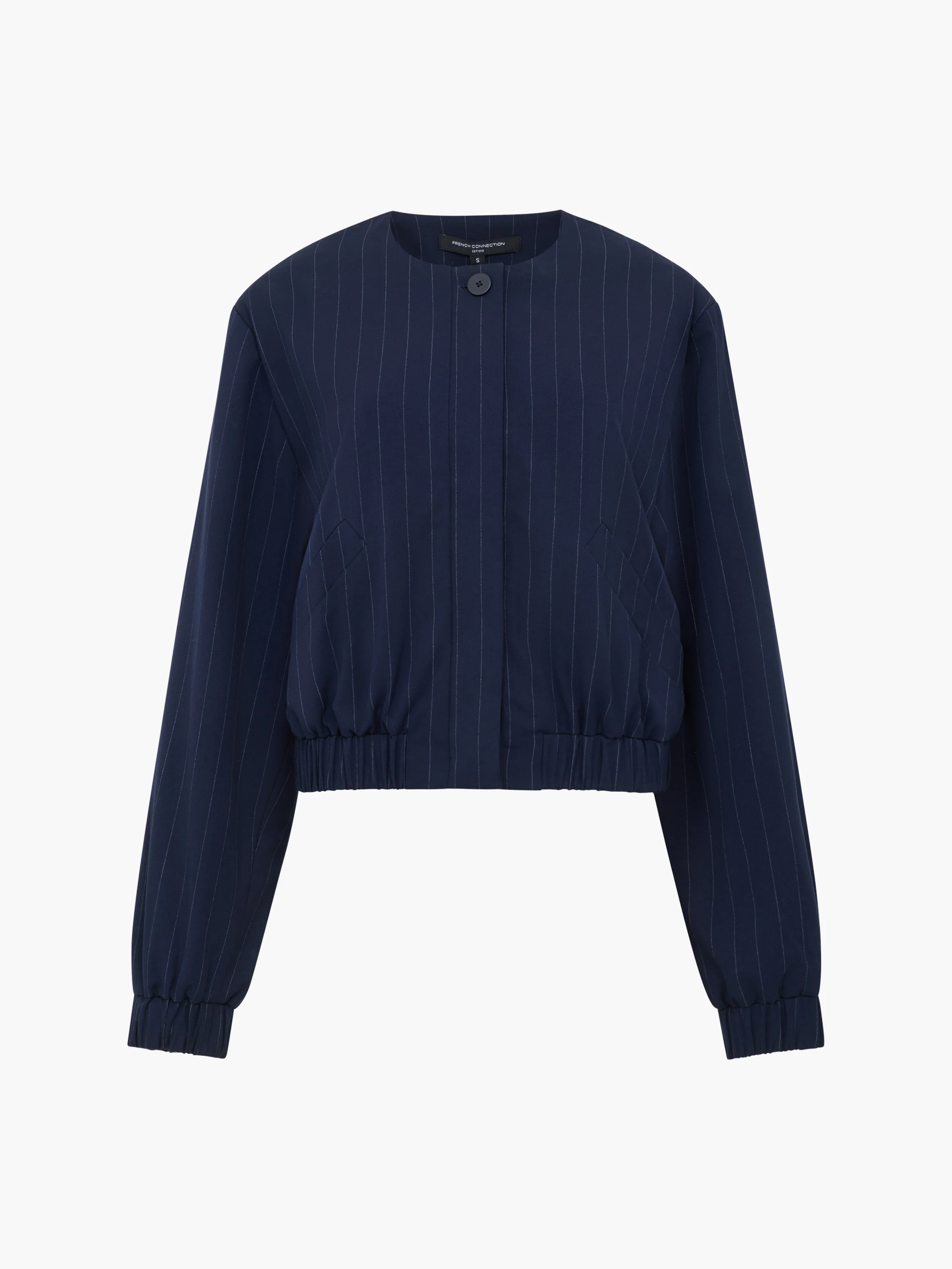 Alia Pinstripe Bomber Jacket - Image 6