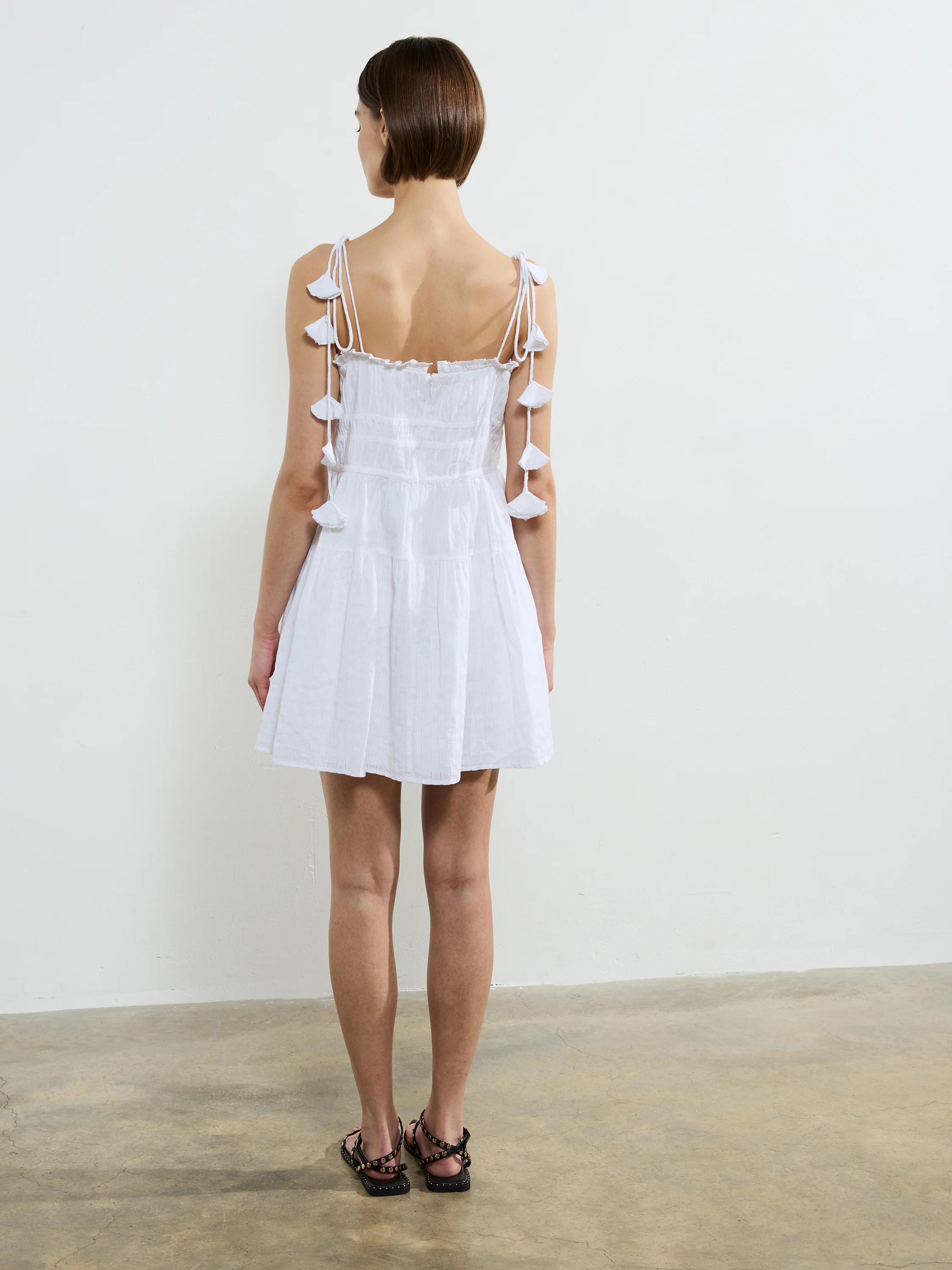 Amra Cotton Gathered Mini Dress - Image 6