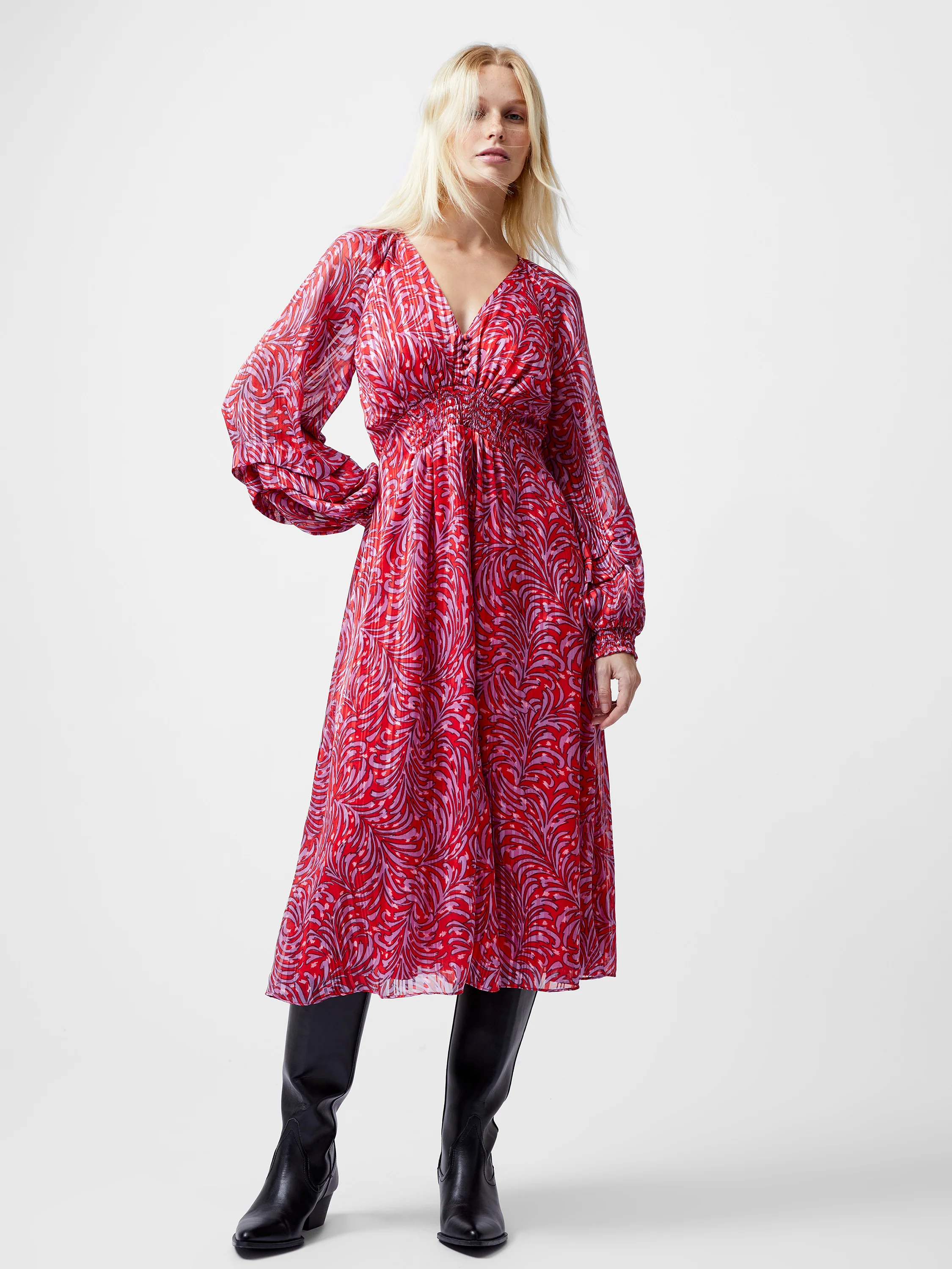 Amy Callista Printed Long Sleeve Midi Dress - Image 4