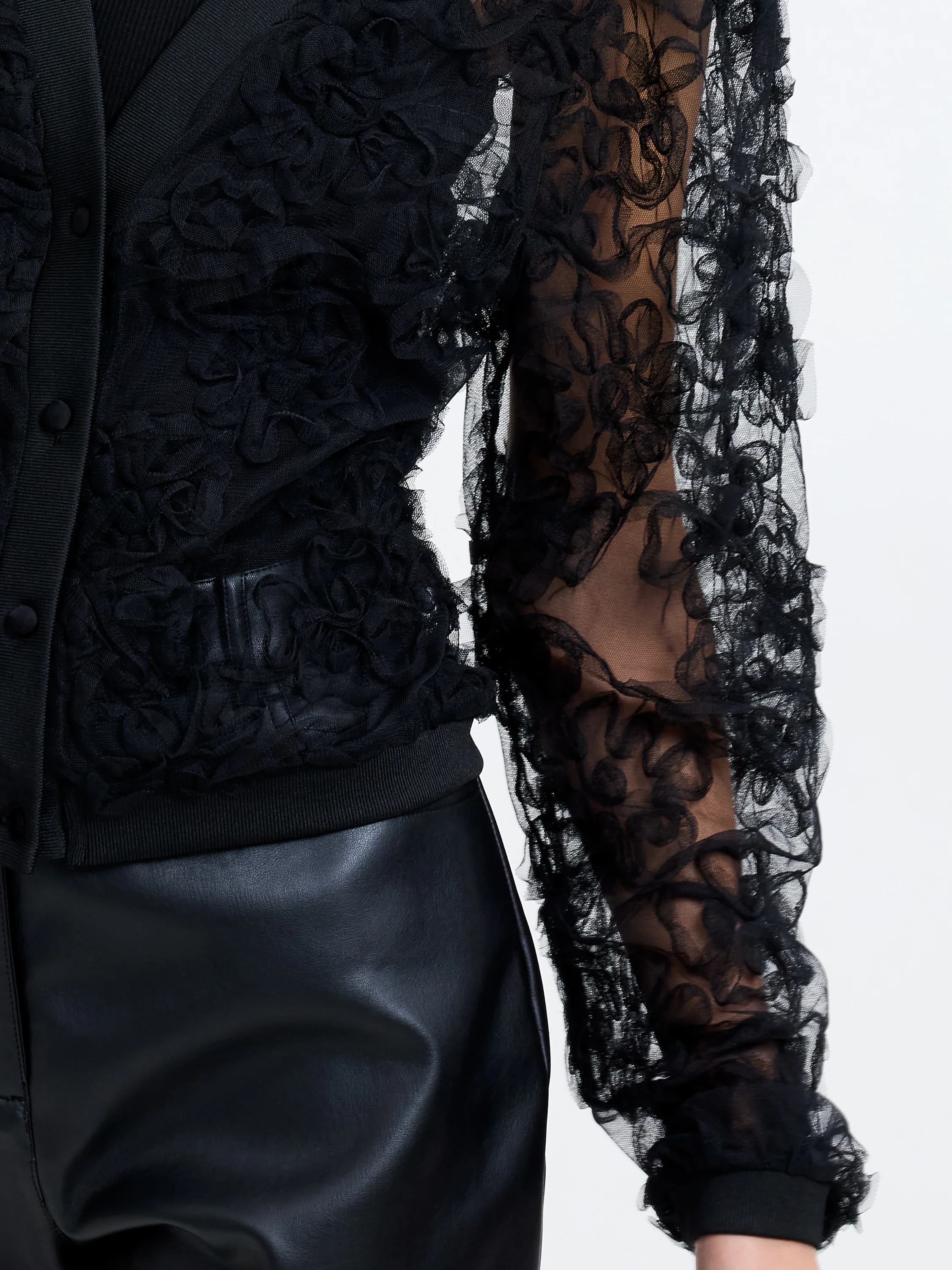 Applique Mesh Cardigan - Image 3
