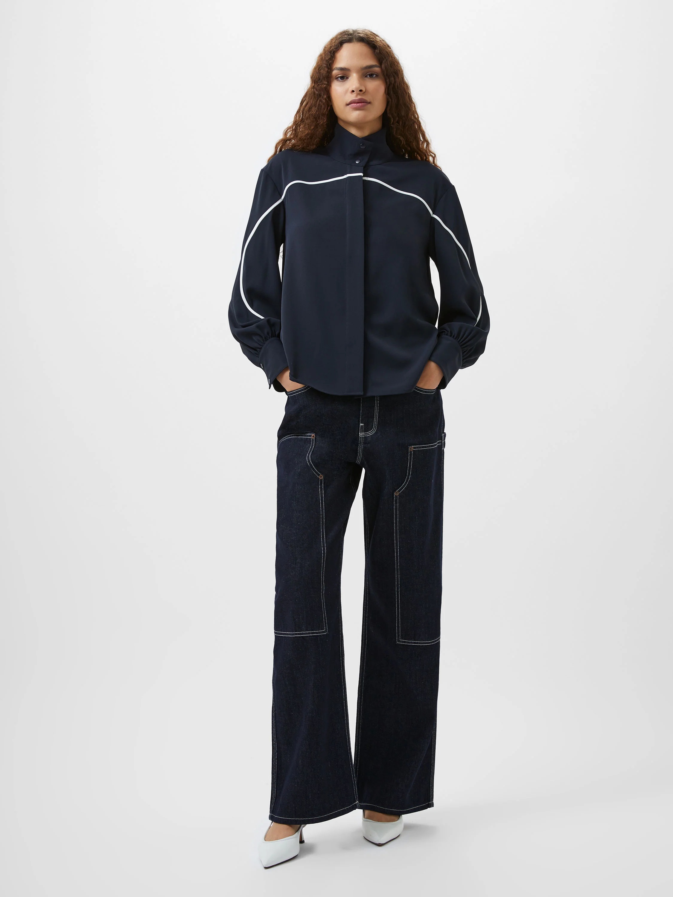 Arezzo Contrast Piping Long Sleeved Shirt - Image 5