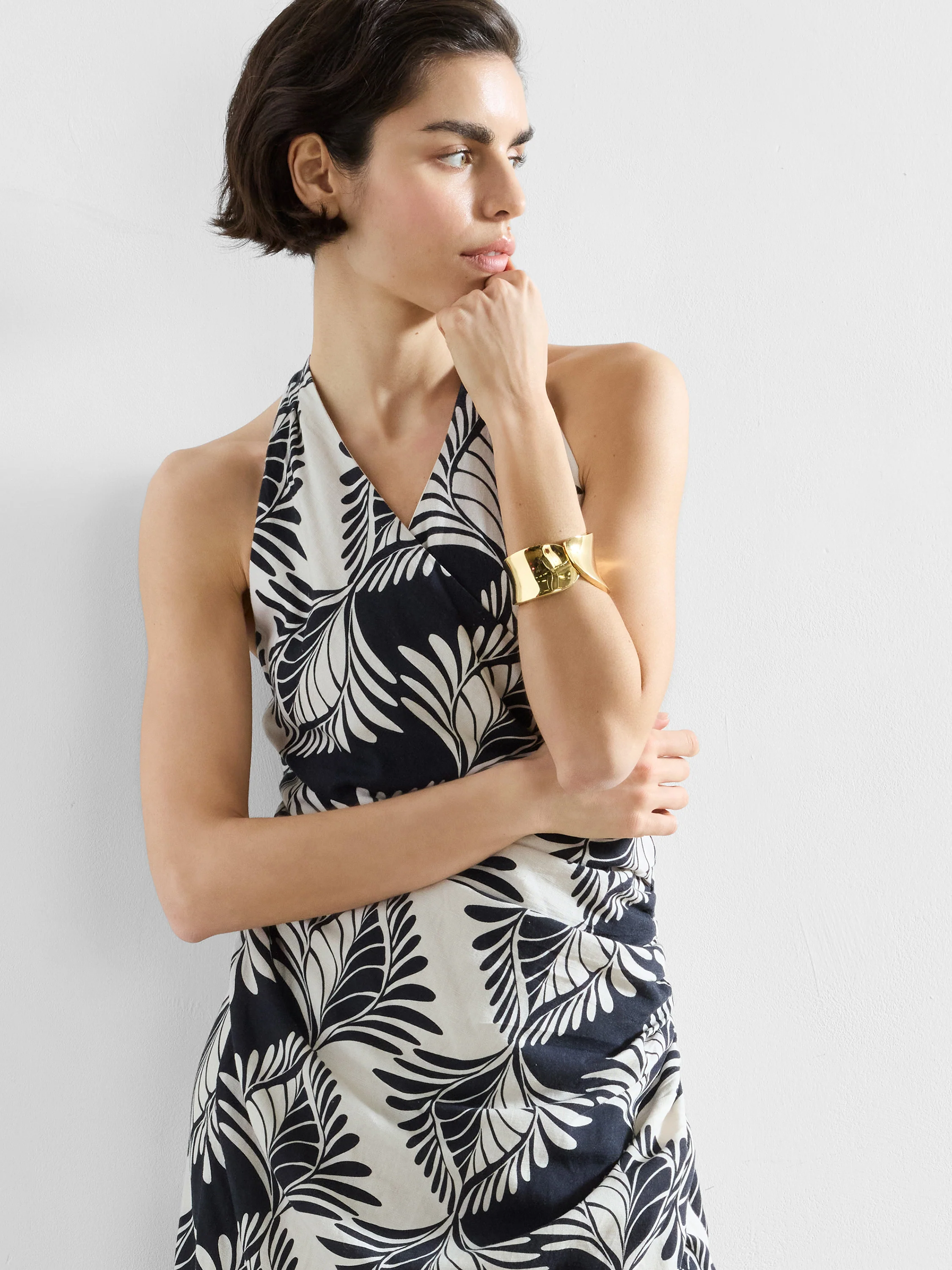 Ariette Linen Blend Crossover Midi Dress - Image 4