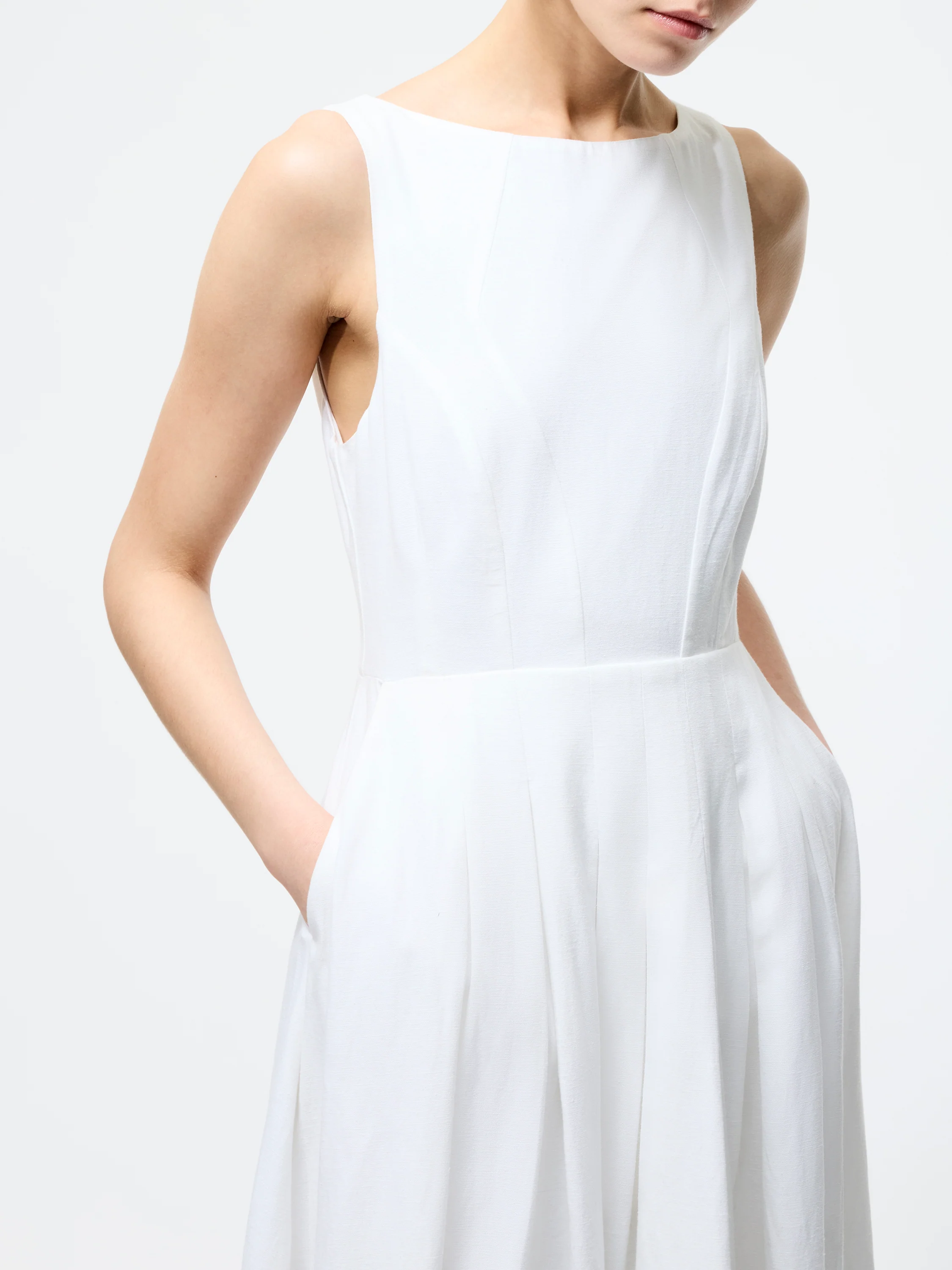 Ariette Linen Blend Sleeveless Midi Dress - Image 3