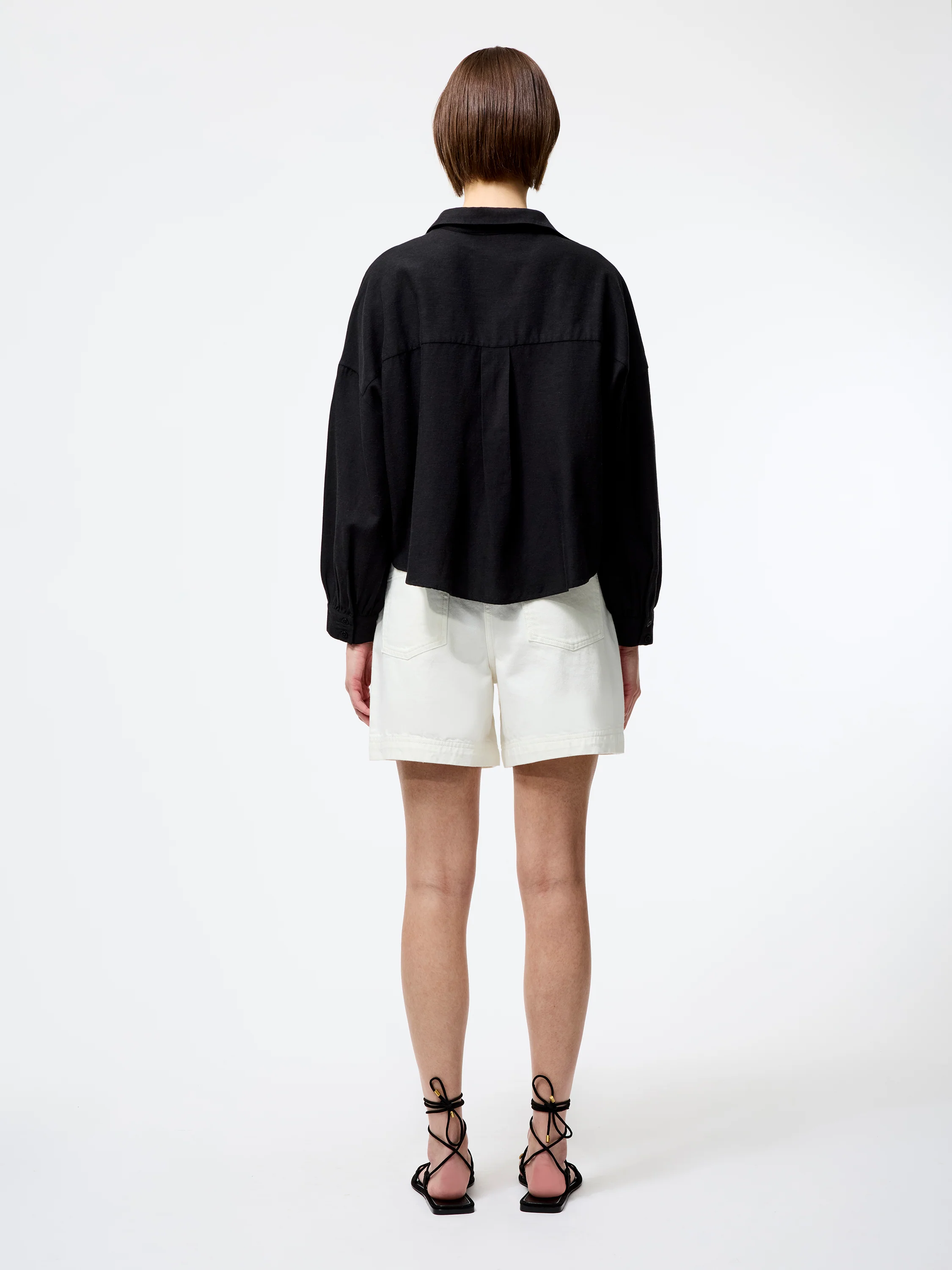 Ariette Linen Blend Long Sleeve Tuck Shirt - Image 4