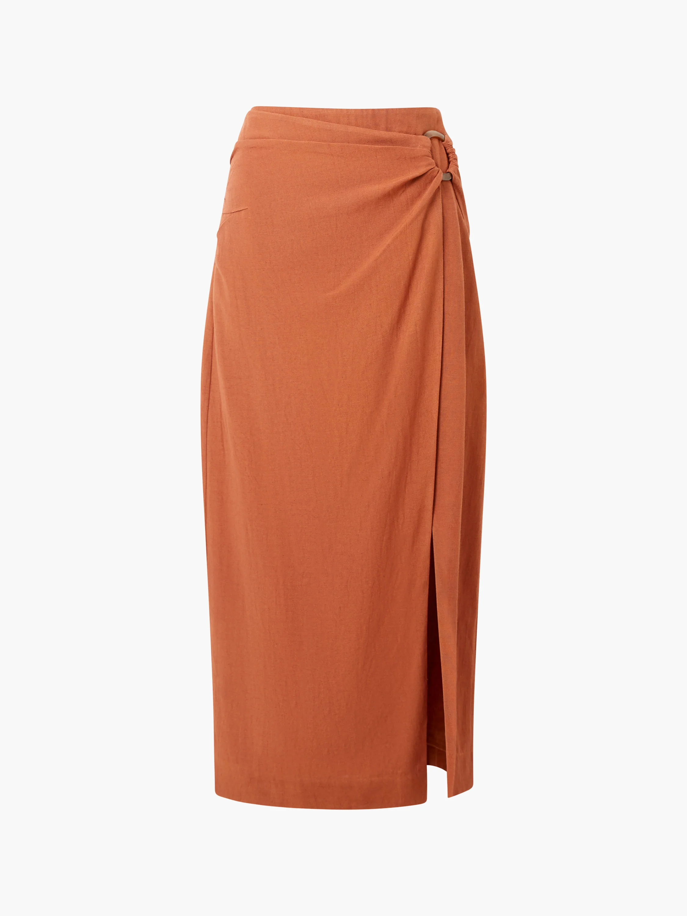 Ariette Linen Blend Slit Midi Skirt - Image 7