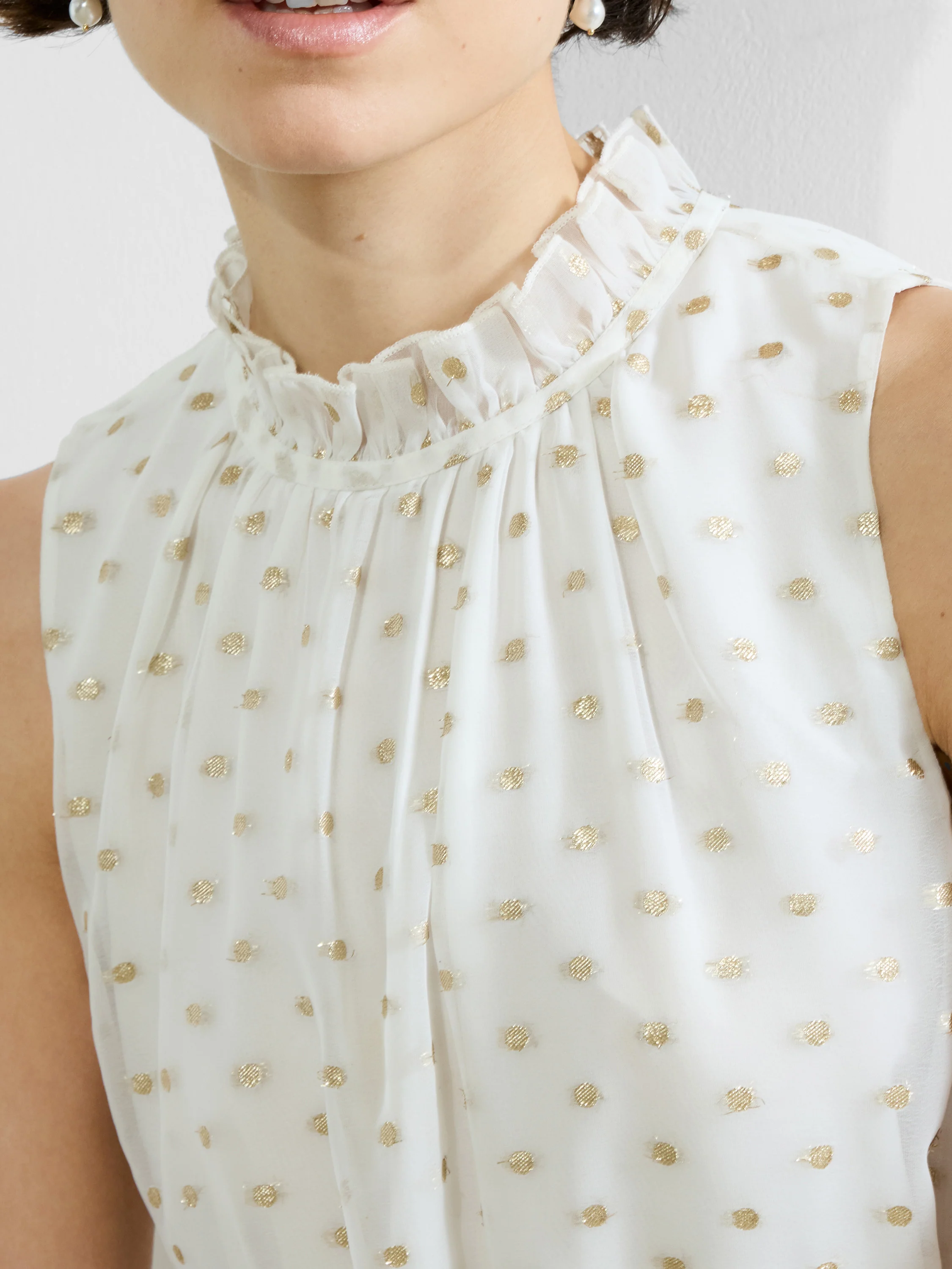 Arlo Jacquard Lurex Dot Tiered Dress - Image 3
