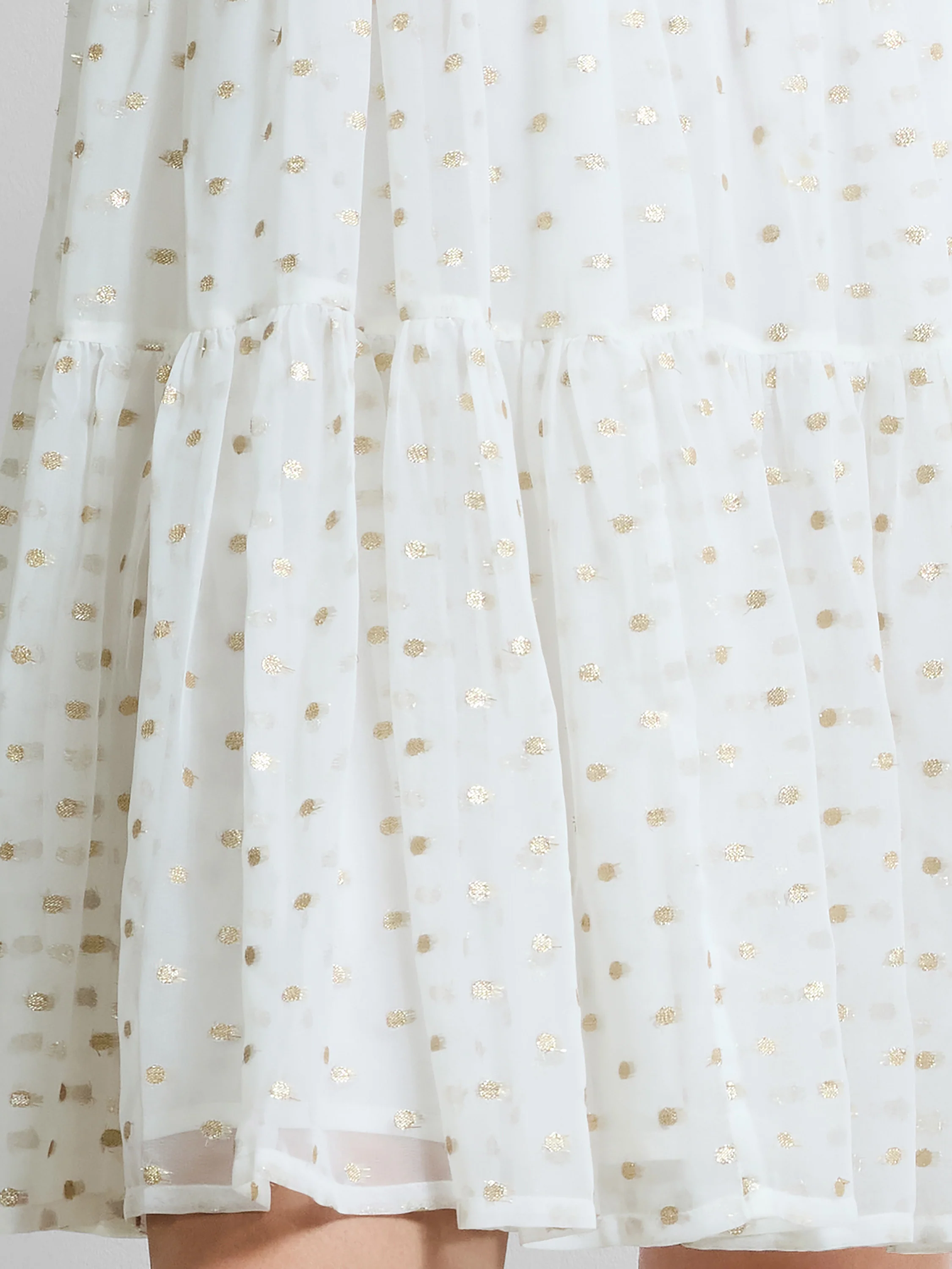Arlo Jacquard Lurex Dot Tiered Dress - Image 4