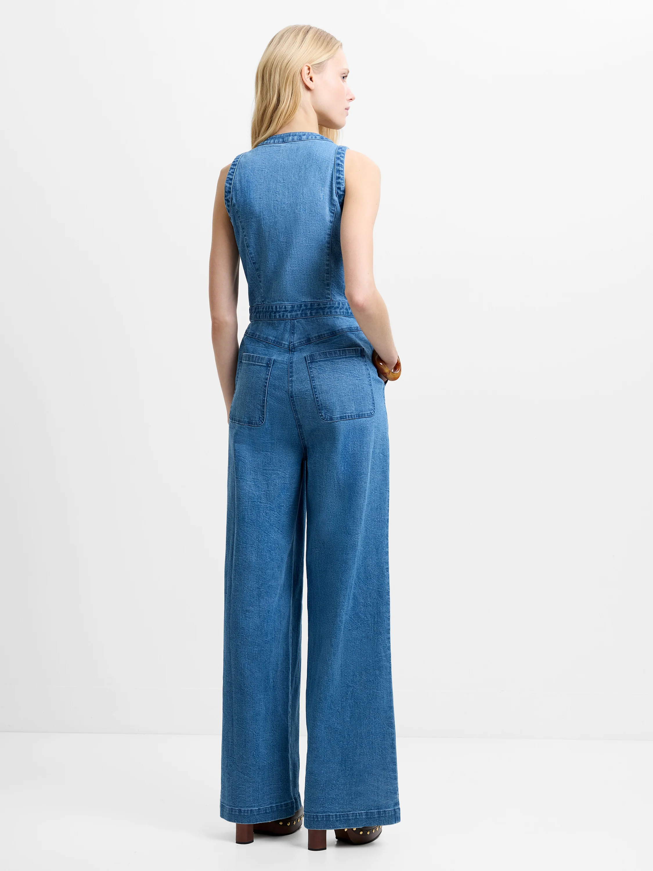 Arywoode Denim V-Neck Jumpsuit - Image 4