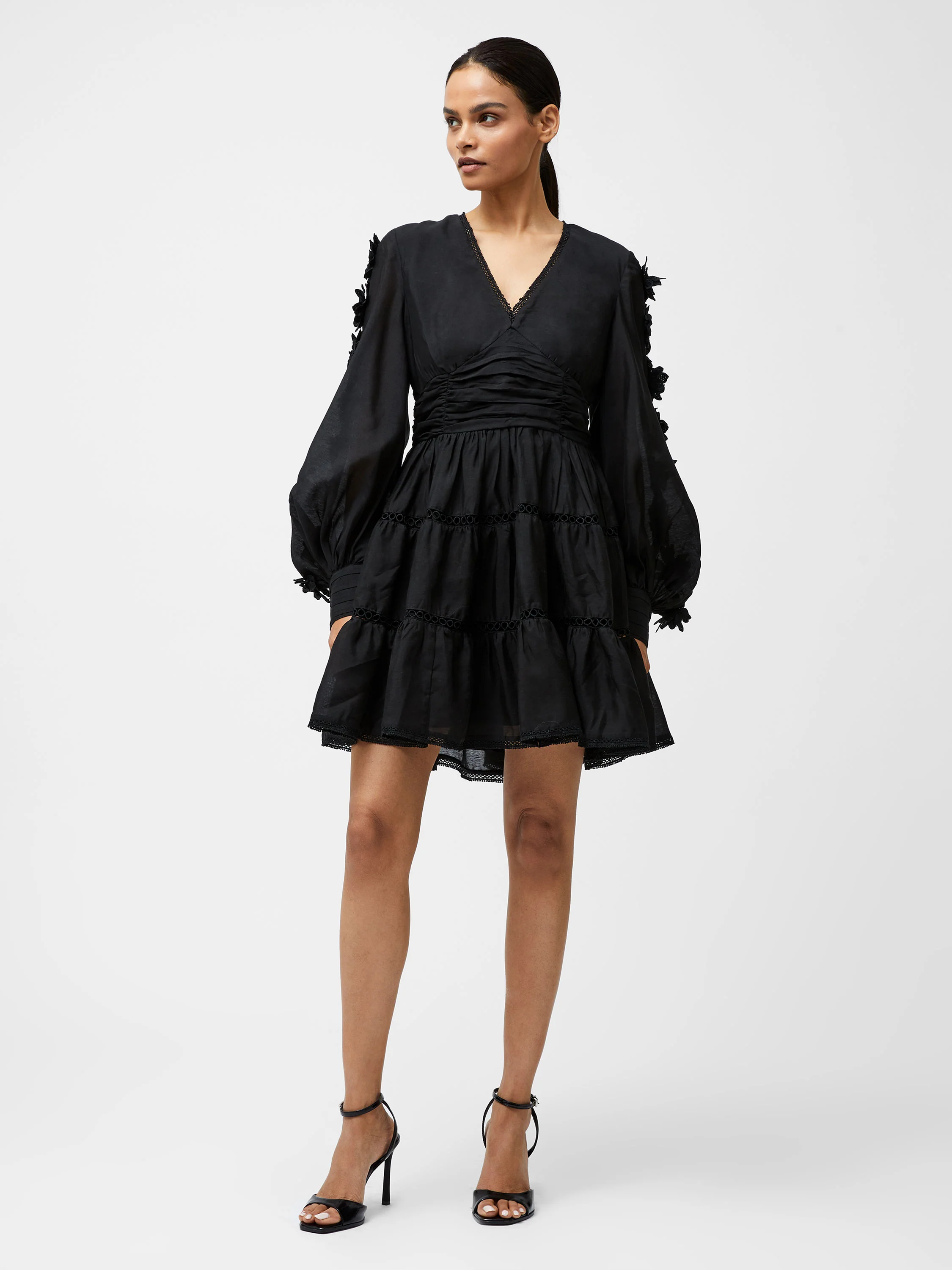Aubrey 3D Lace Trim Mini Dress - Image 3