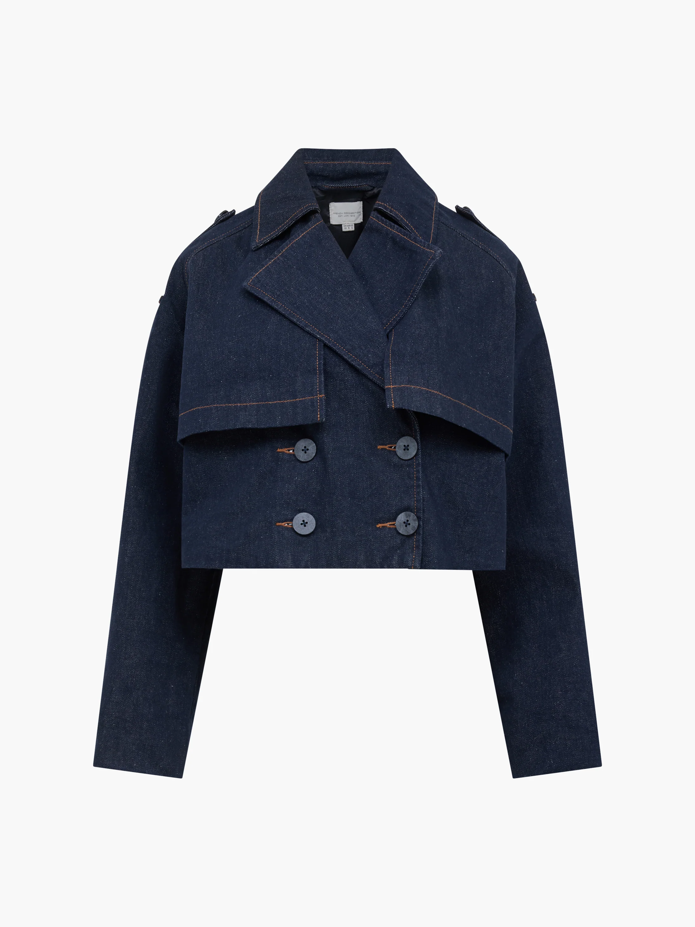Aussie Denim Cropped Trench Coat - Image 6