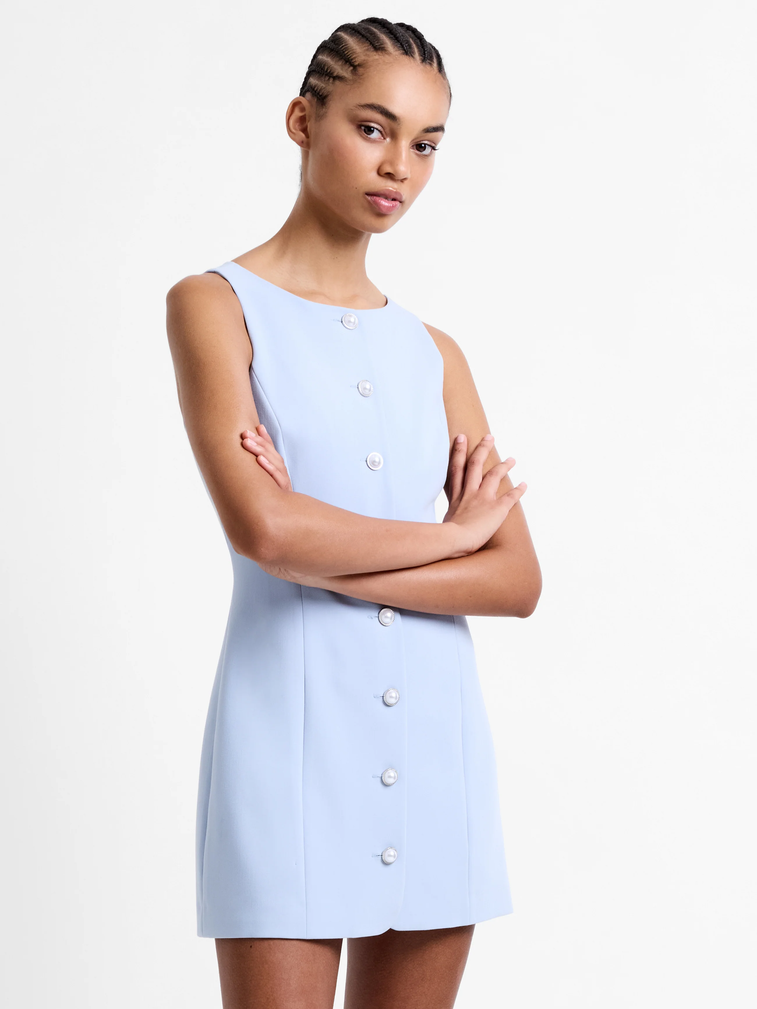 Azra Twill Button Down Mini Dress - Image 3