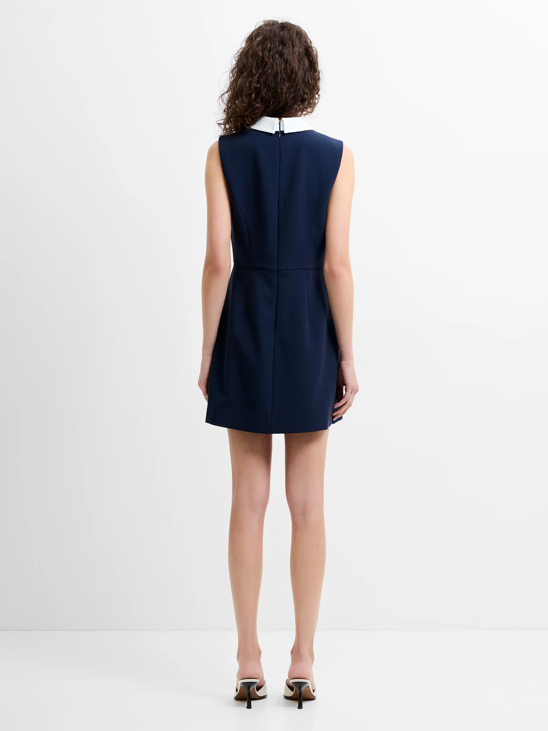 Azra Twill Collared Sleeveless Mini Dress - Image 5