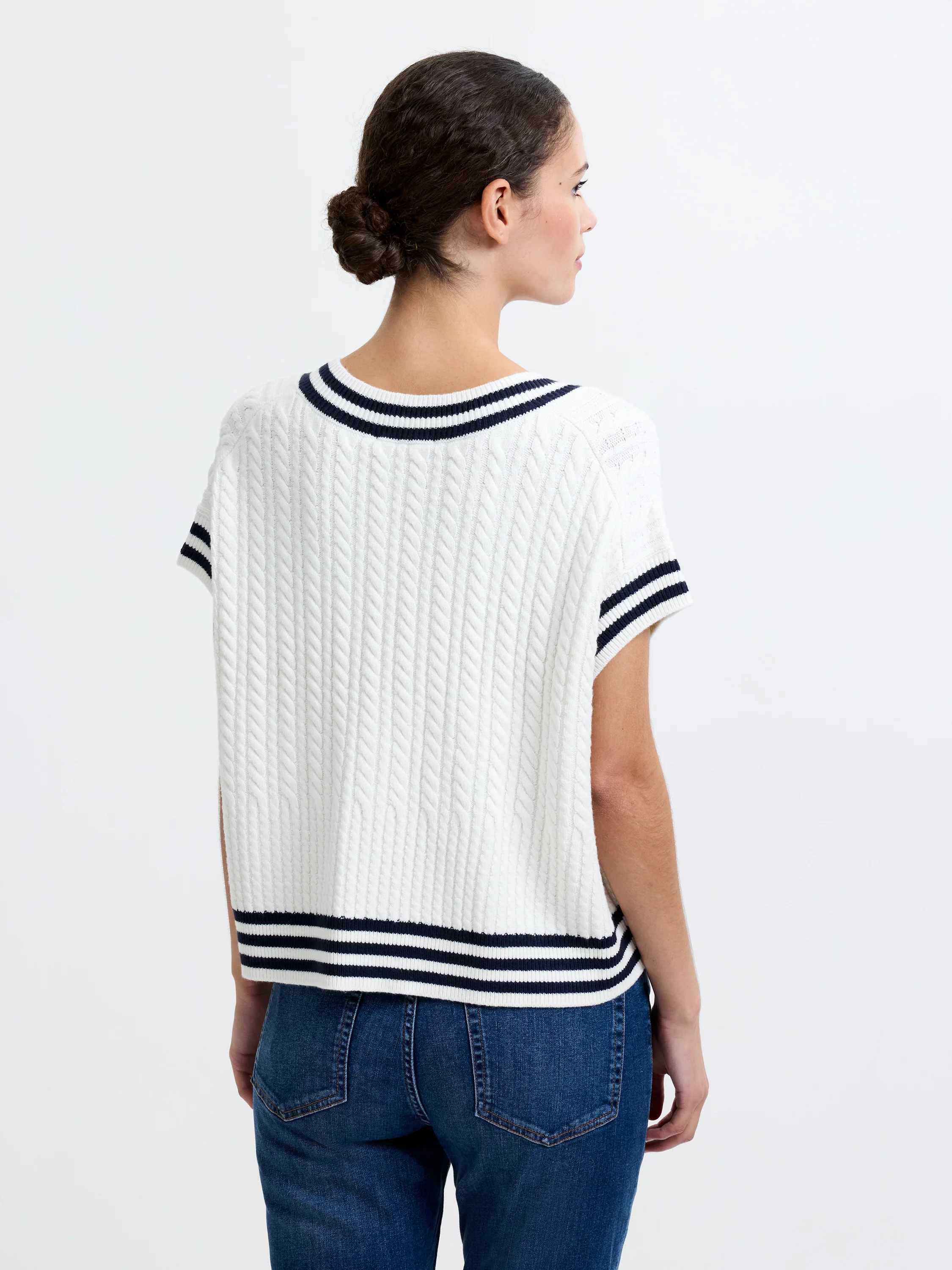 Babysoft Cable Knit V-Neck Tank Vest - Image 5