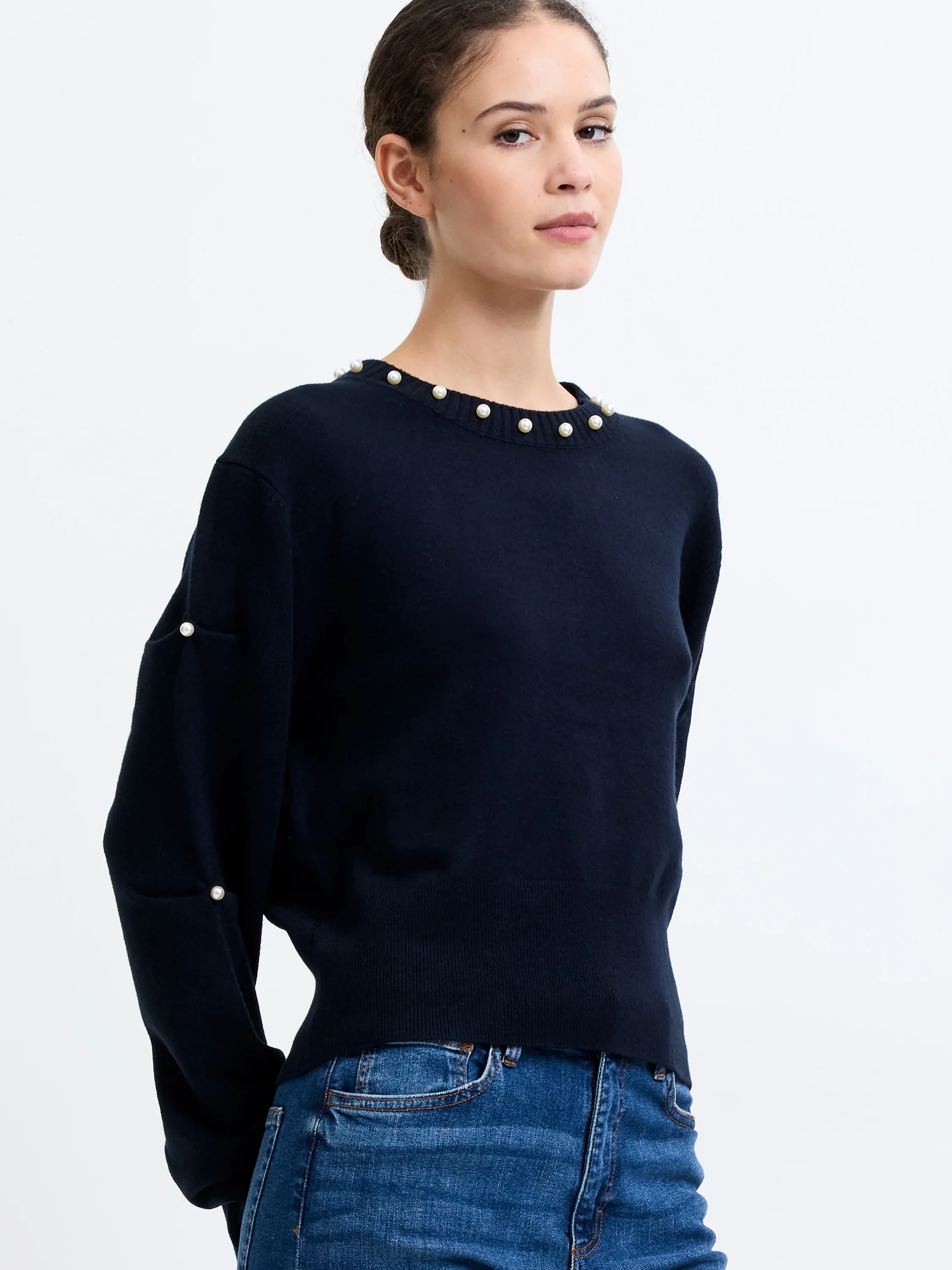 Babysoft Pearl Embellished Crew Neck Jumper - Image 3