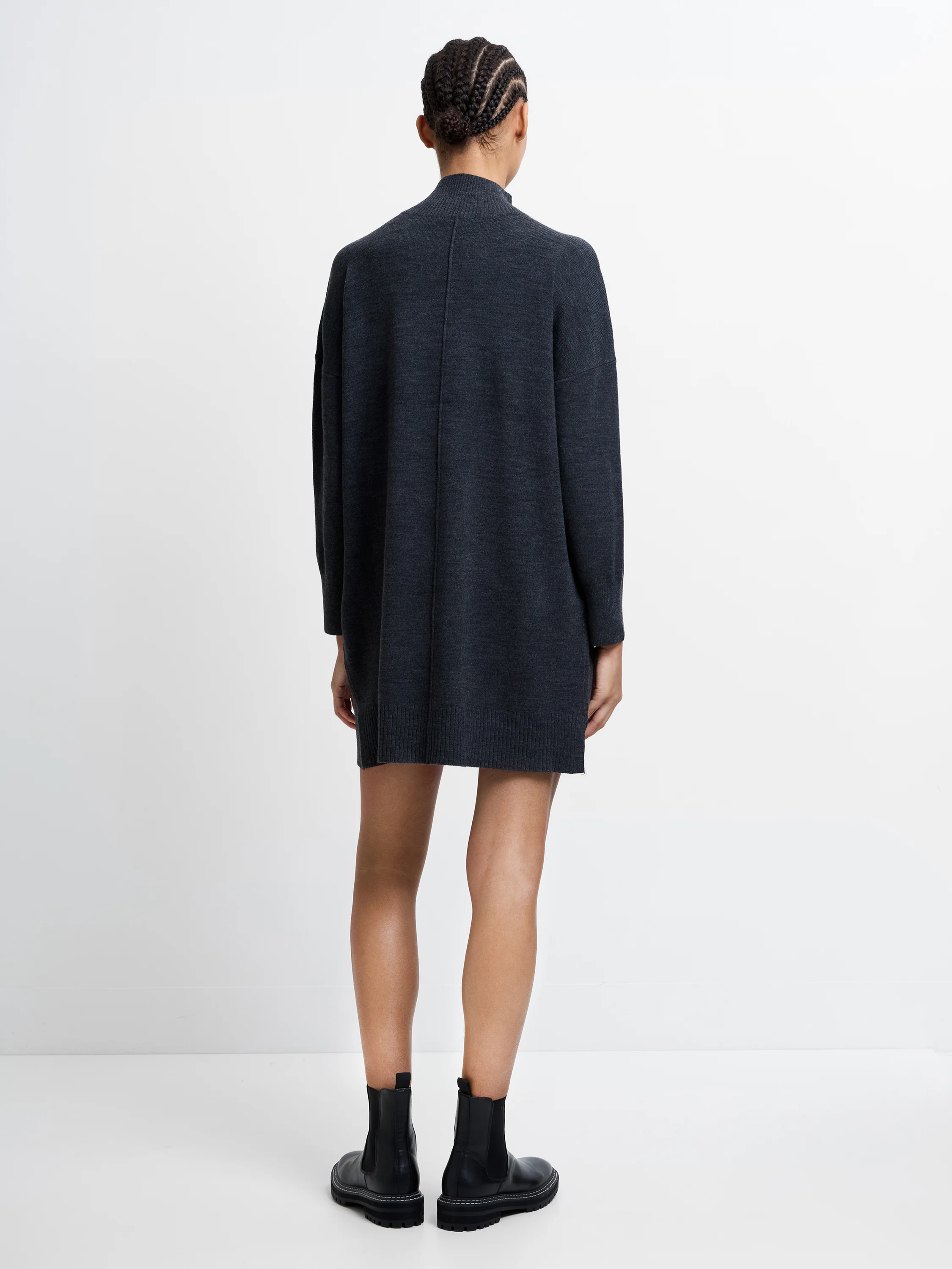 Babysoft Knit Roll Neck Seam Dress - Image 4