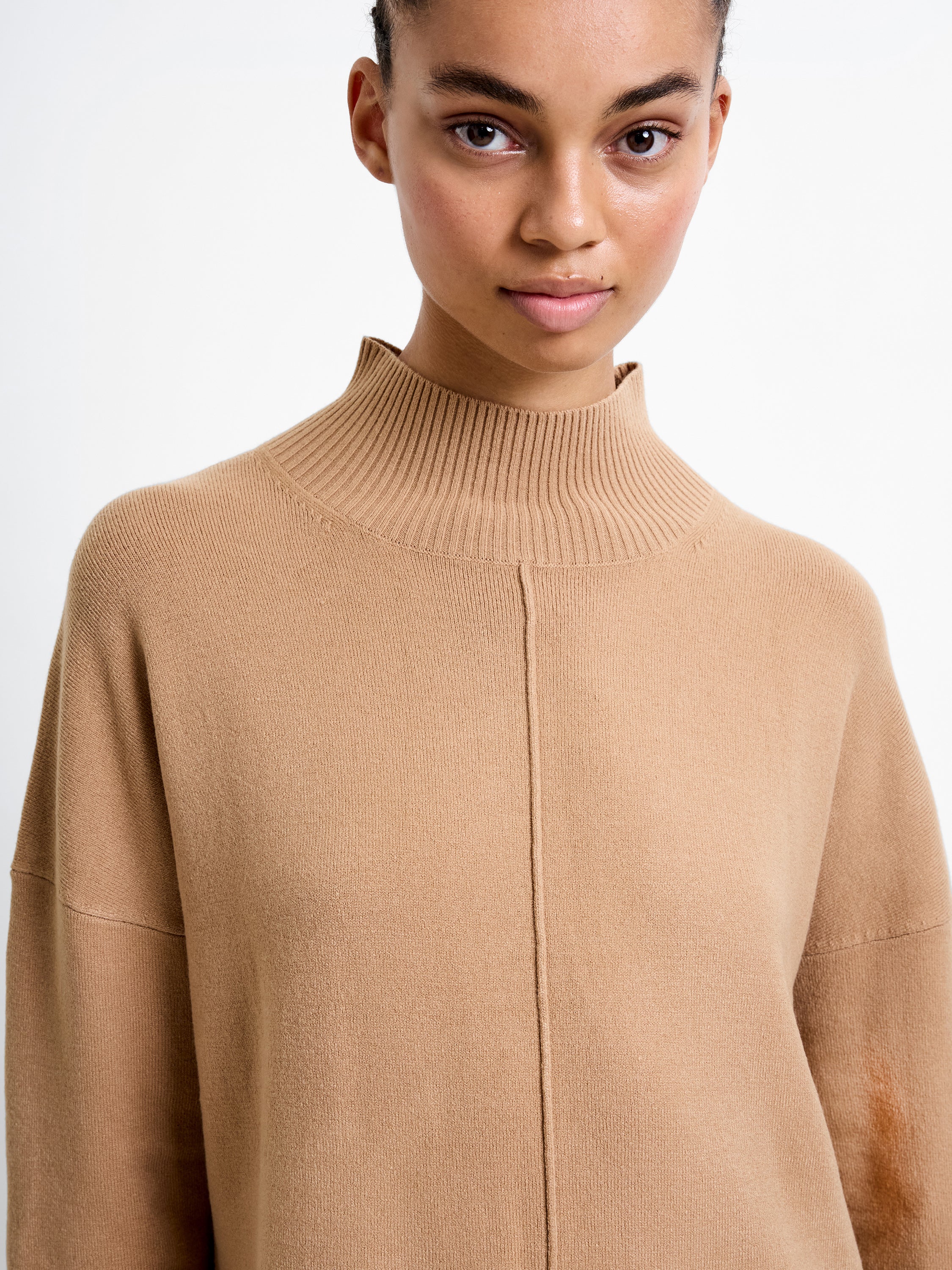 Babysoft Knit Roll Neck Seam Dress - Image 3