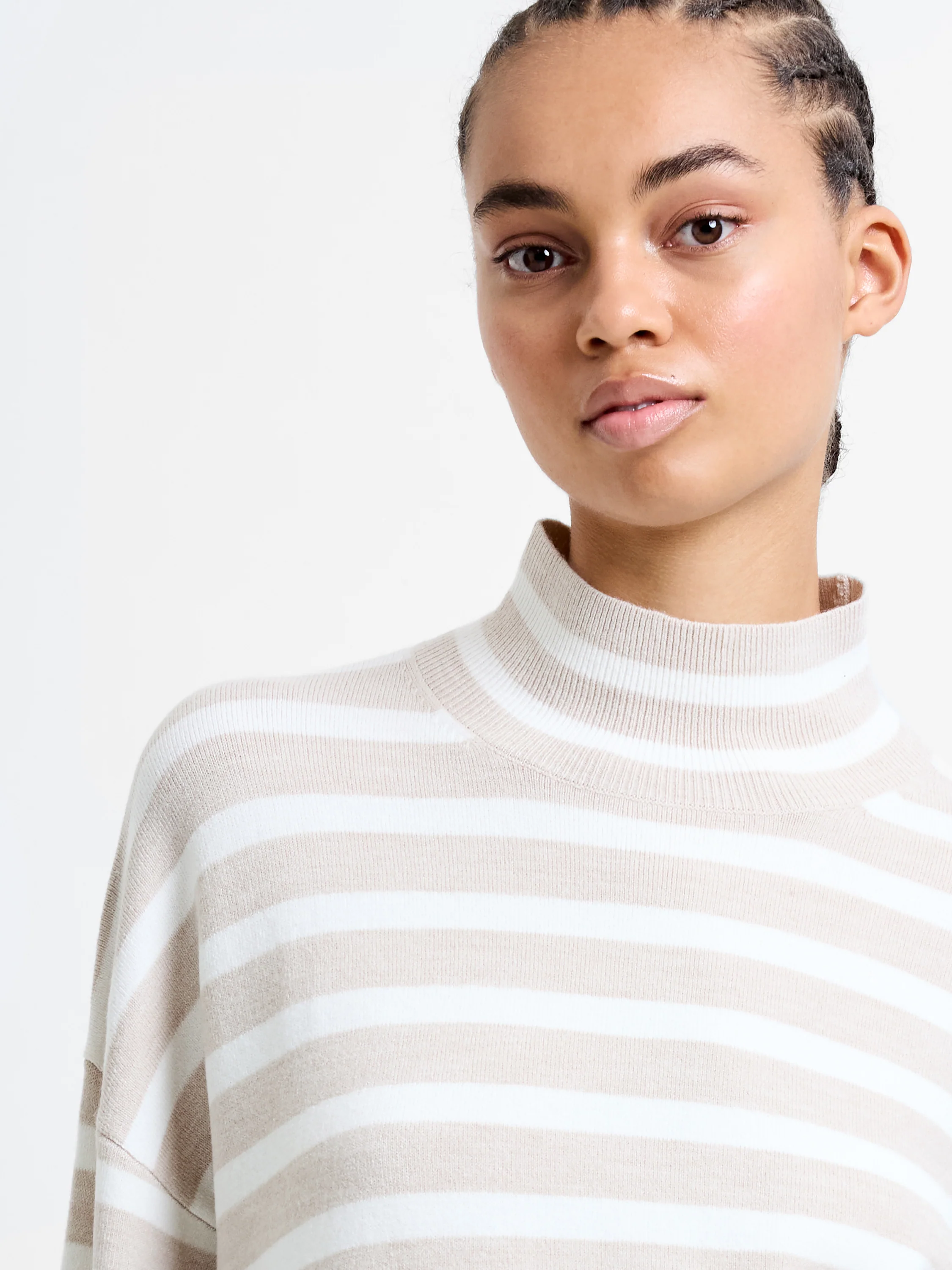 Babysoft Stripe High Neck Side Split Jumper - Image 3
