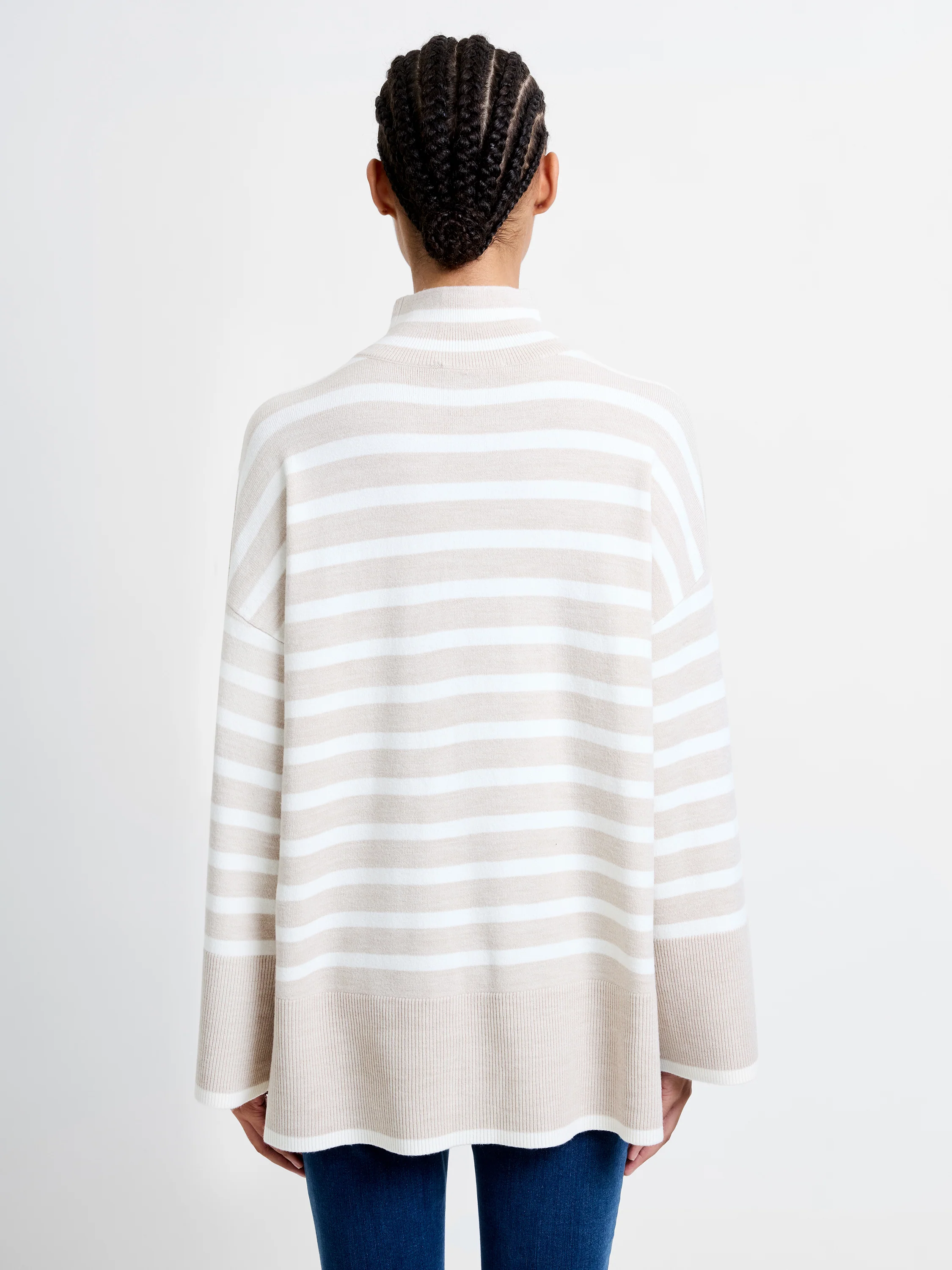 Babysoft Stripe High Neck Side Split Jumper - Image 4