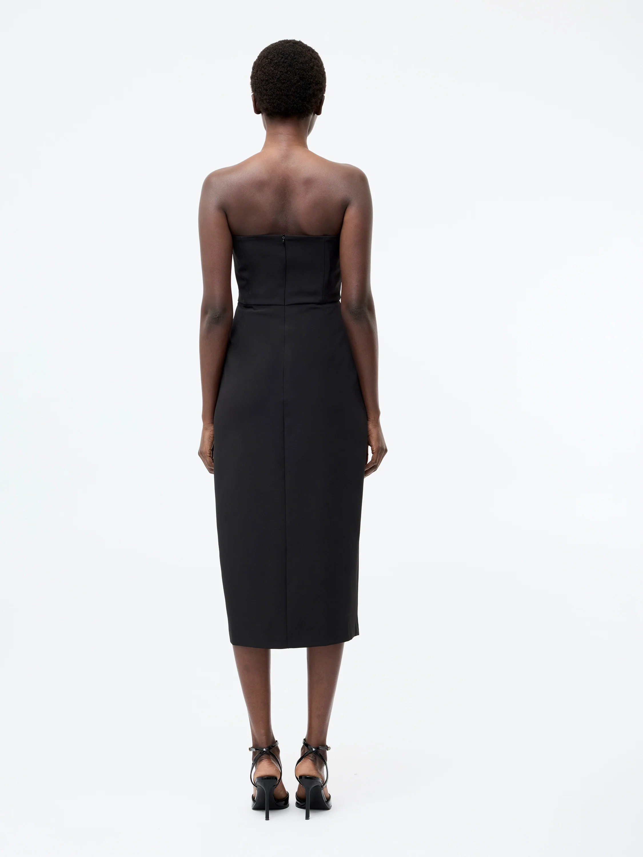 Bandeau Organza Mix Frill Midi Dress - Image 5