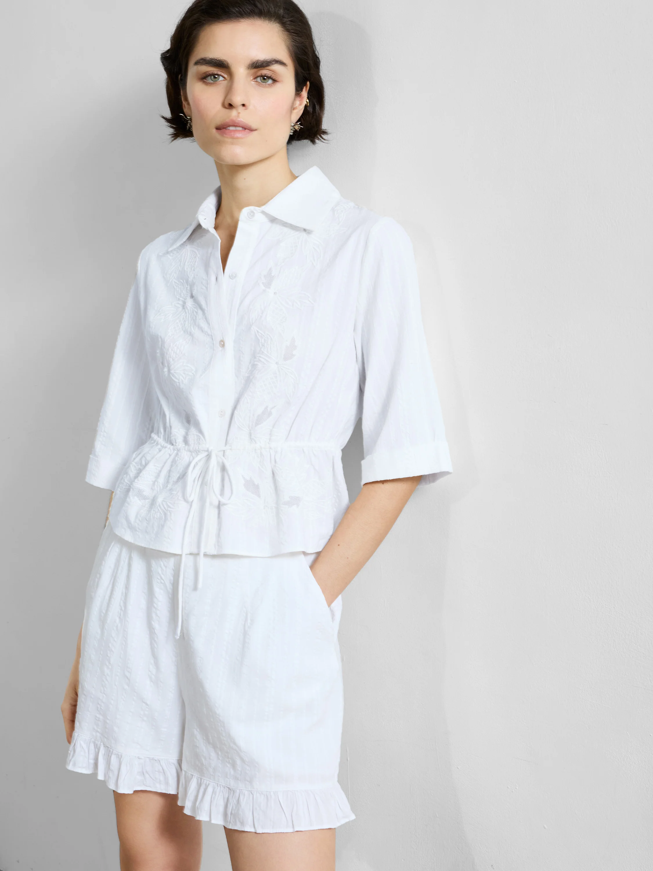 Barnet Cotton Striped Embroidered Shirt - Image 3