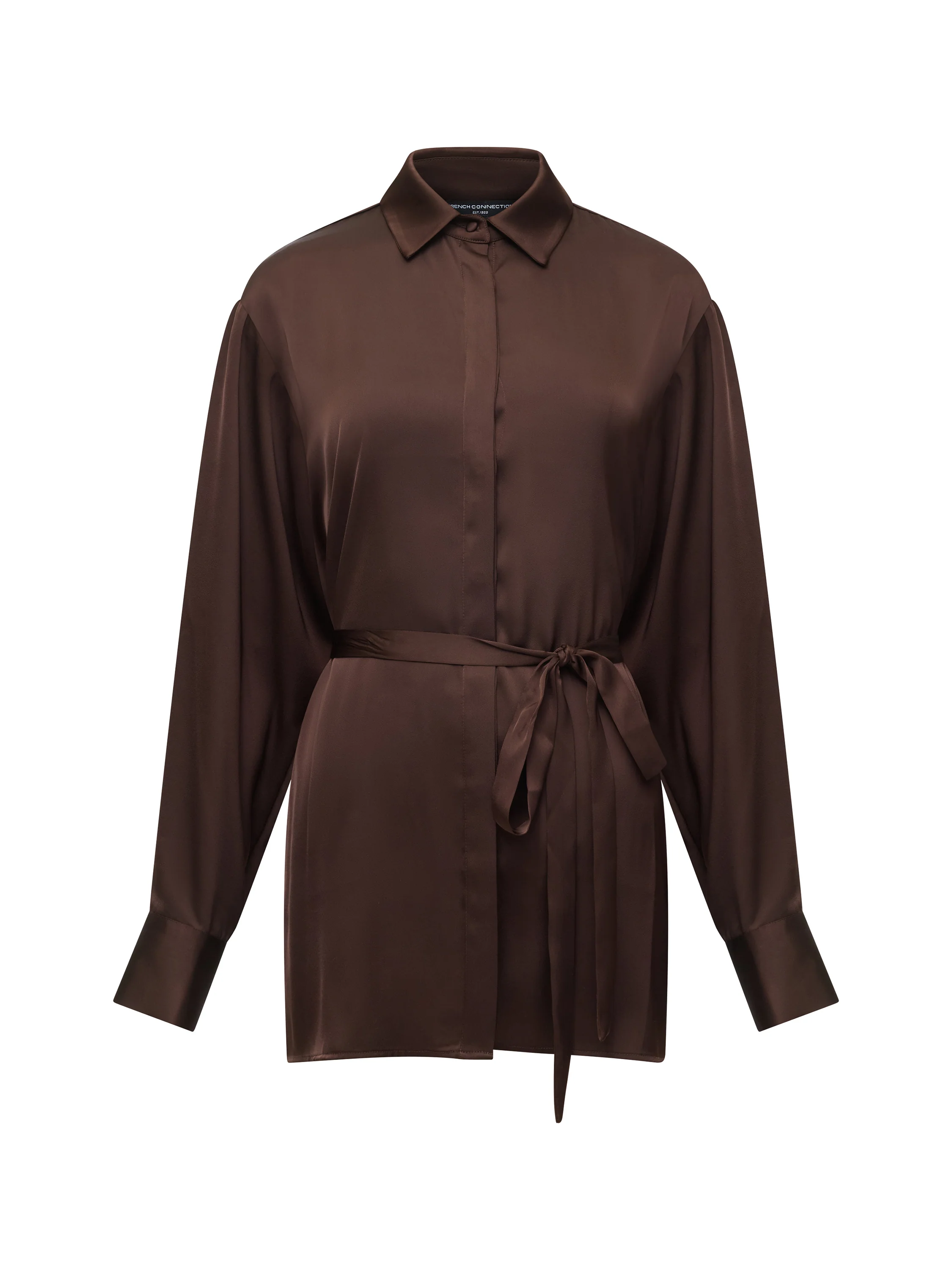 Bernadetta Satin Tie Belt Shirt - Image 4