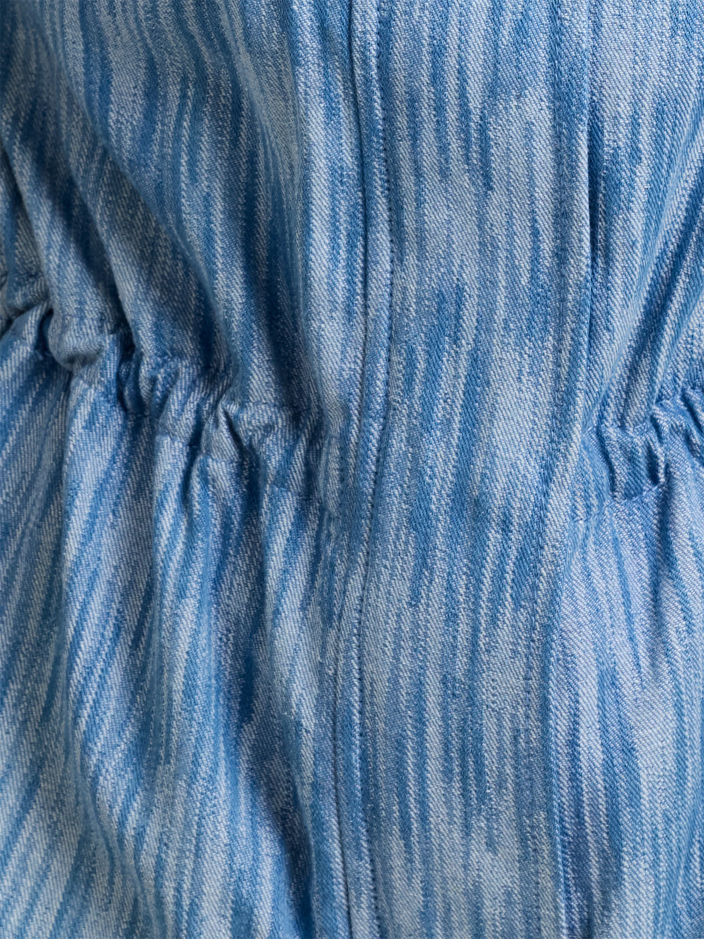 Bessie Textured Denim Cinched Waistcoat - Image 4