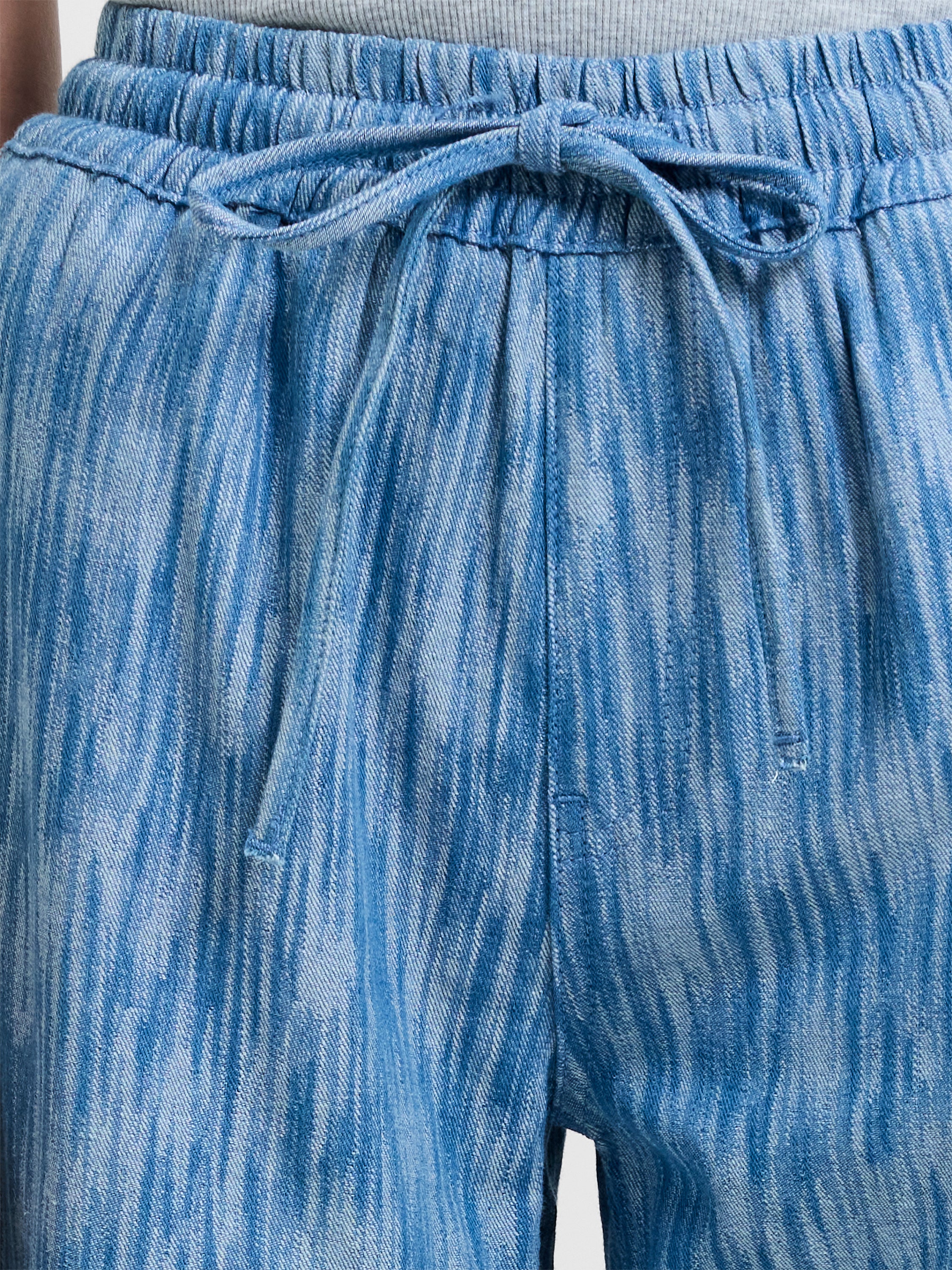 Bessie Textured Denim Wide Leg Trousers - Image 4