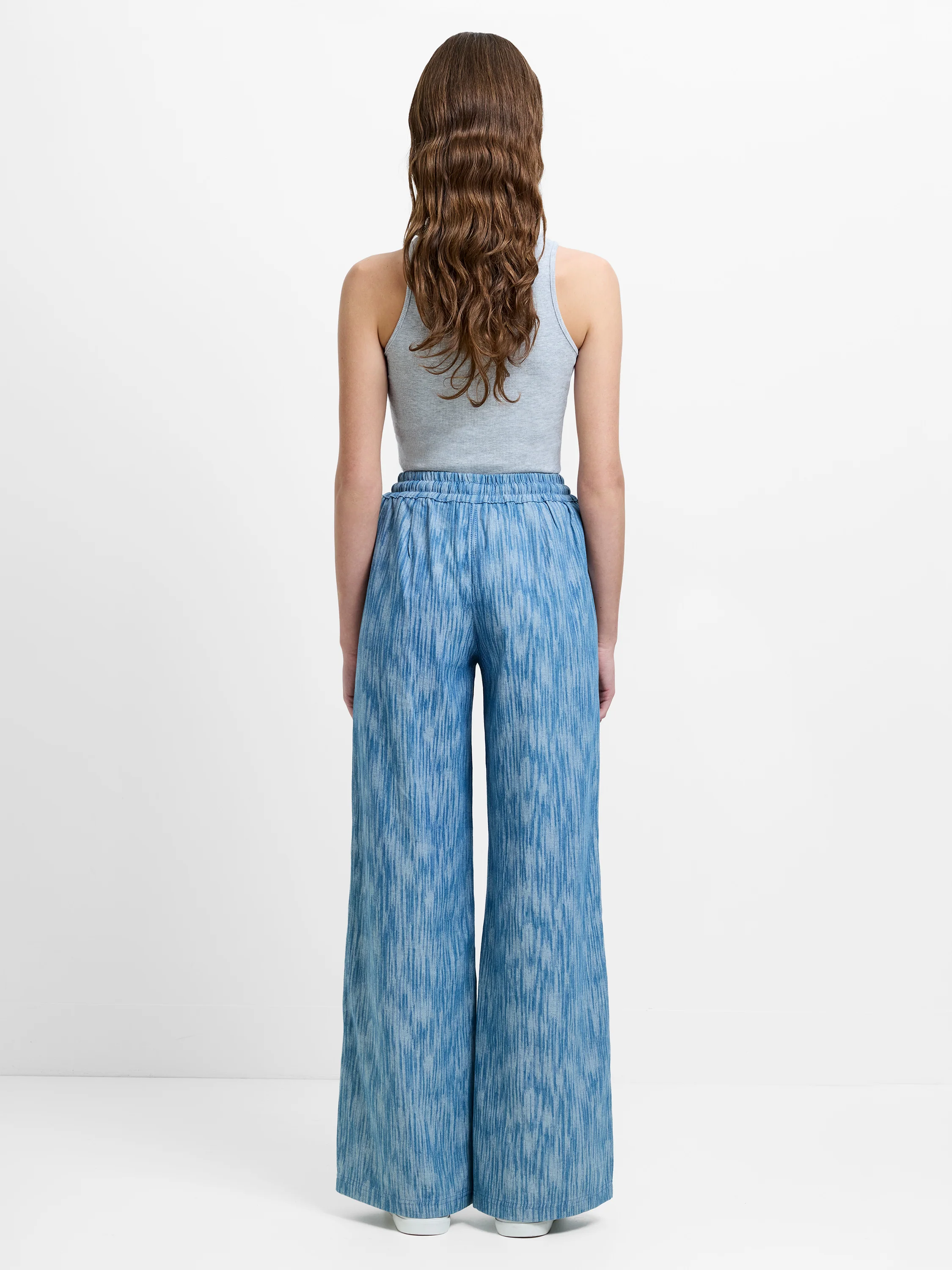 Bessie Textured Denim Wide Leg Trousers - Image 6