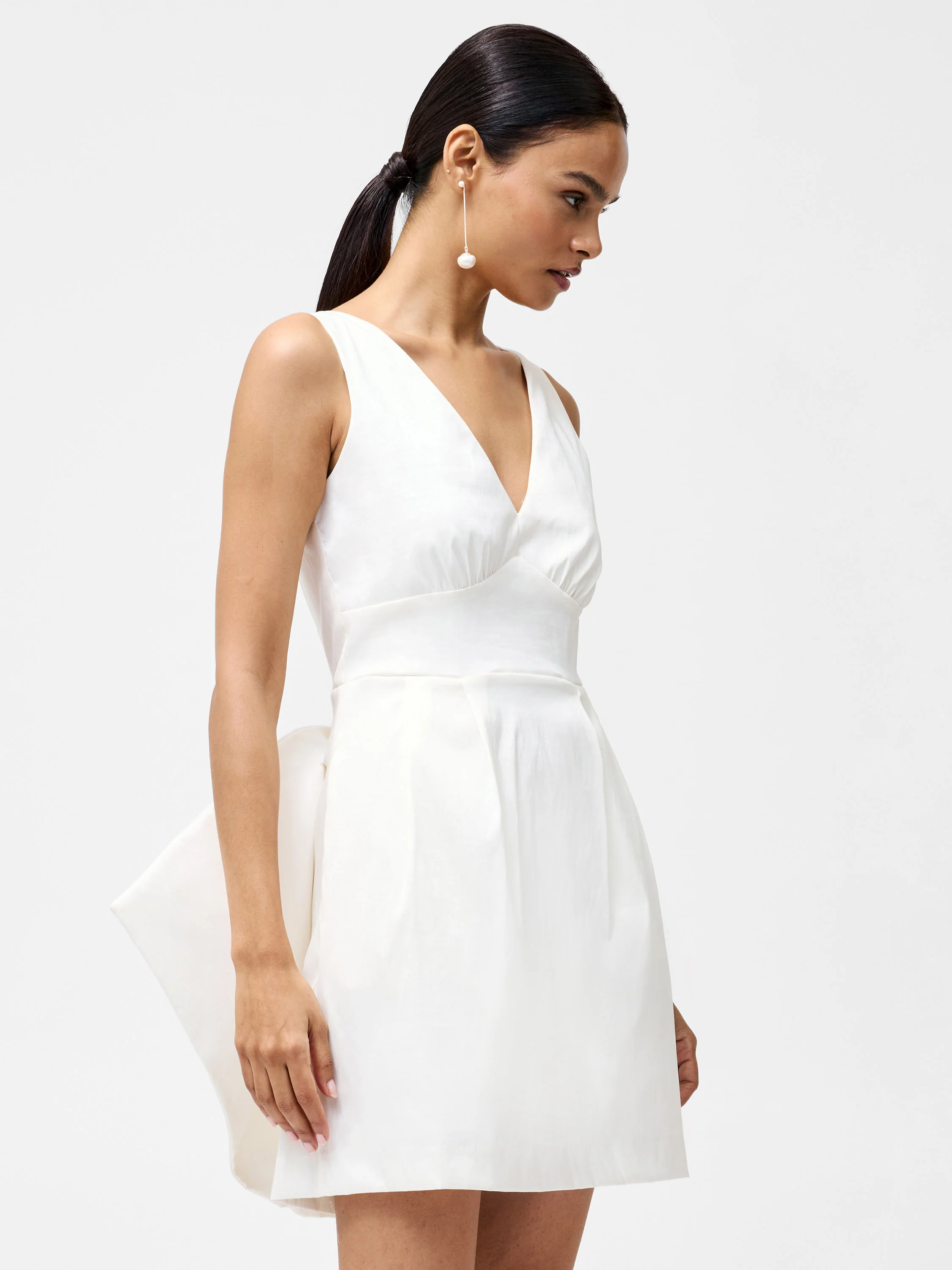 Beverly Satin Sleeveless Bow Mini Dress - Image 6