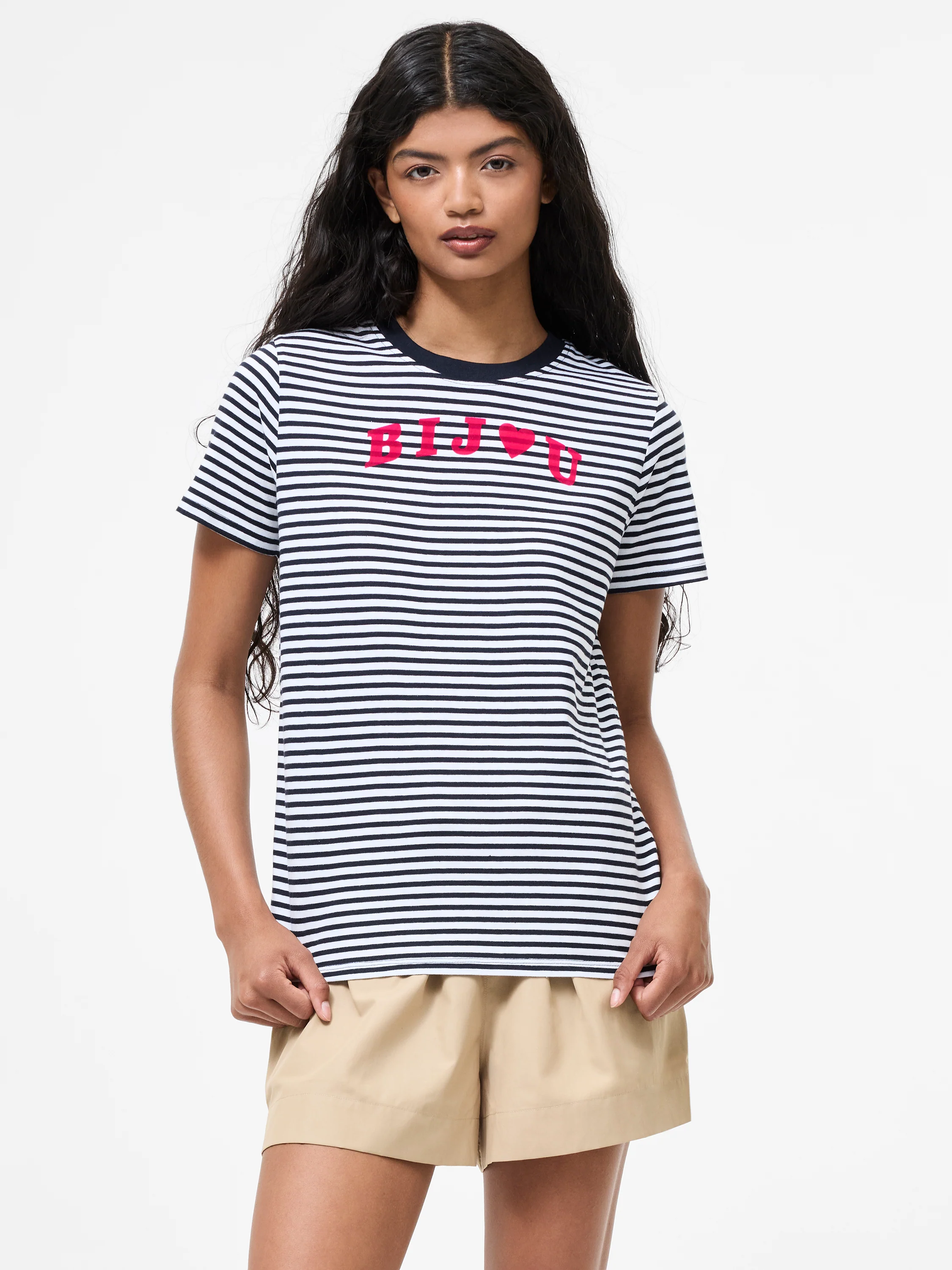 Bijou Stripe Graphic T-Shirt