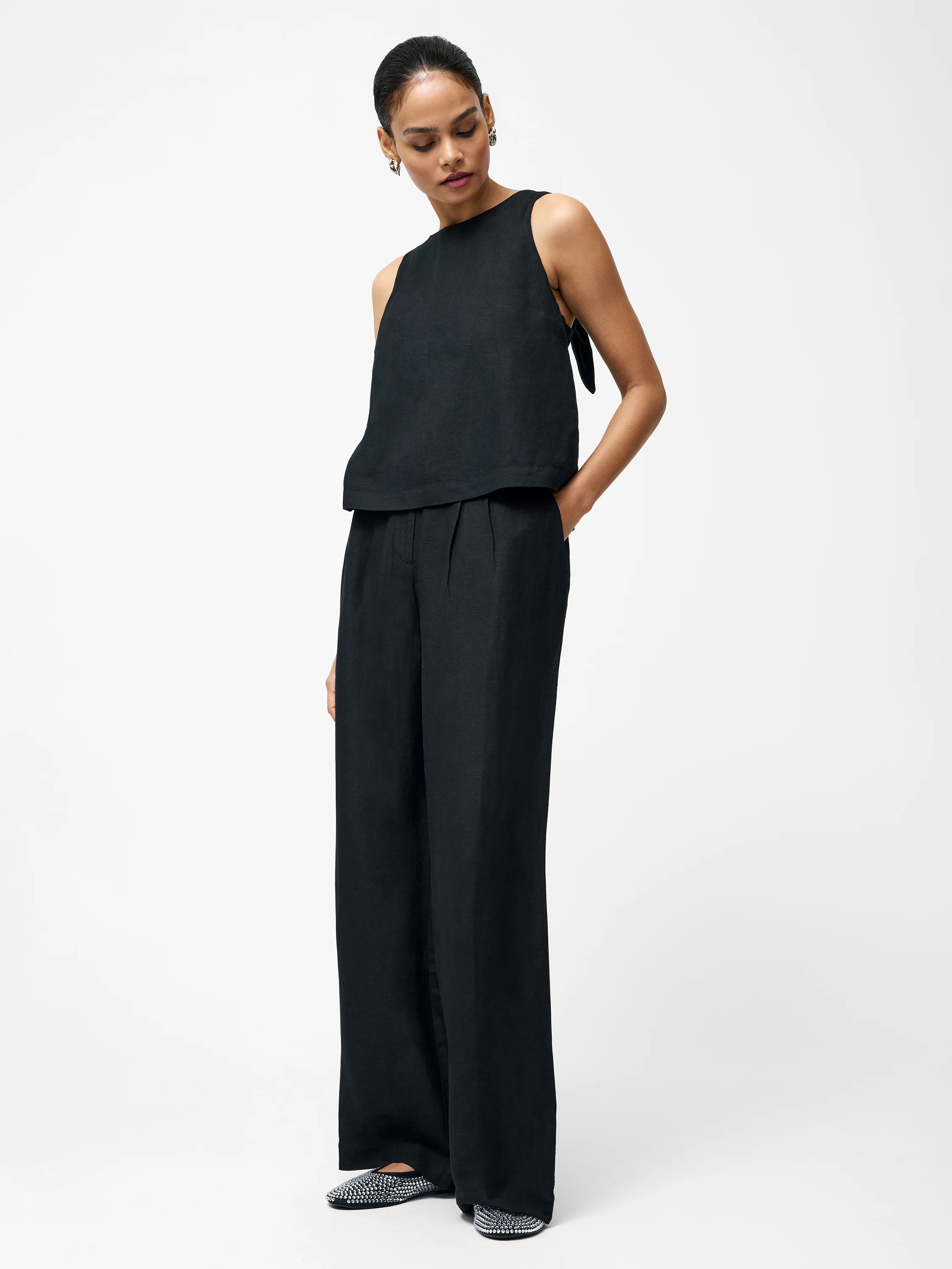 Birdie Linen Tie Back Swing Top - Image 3