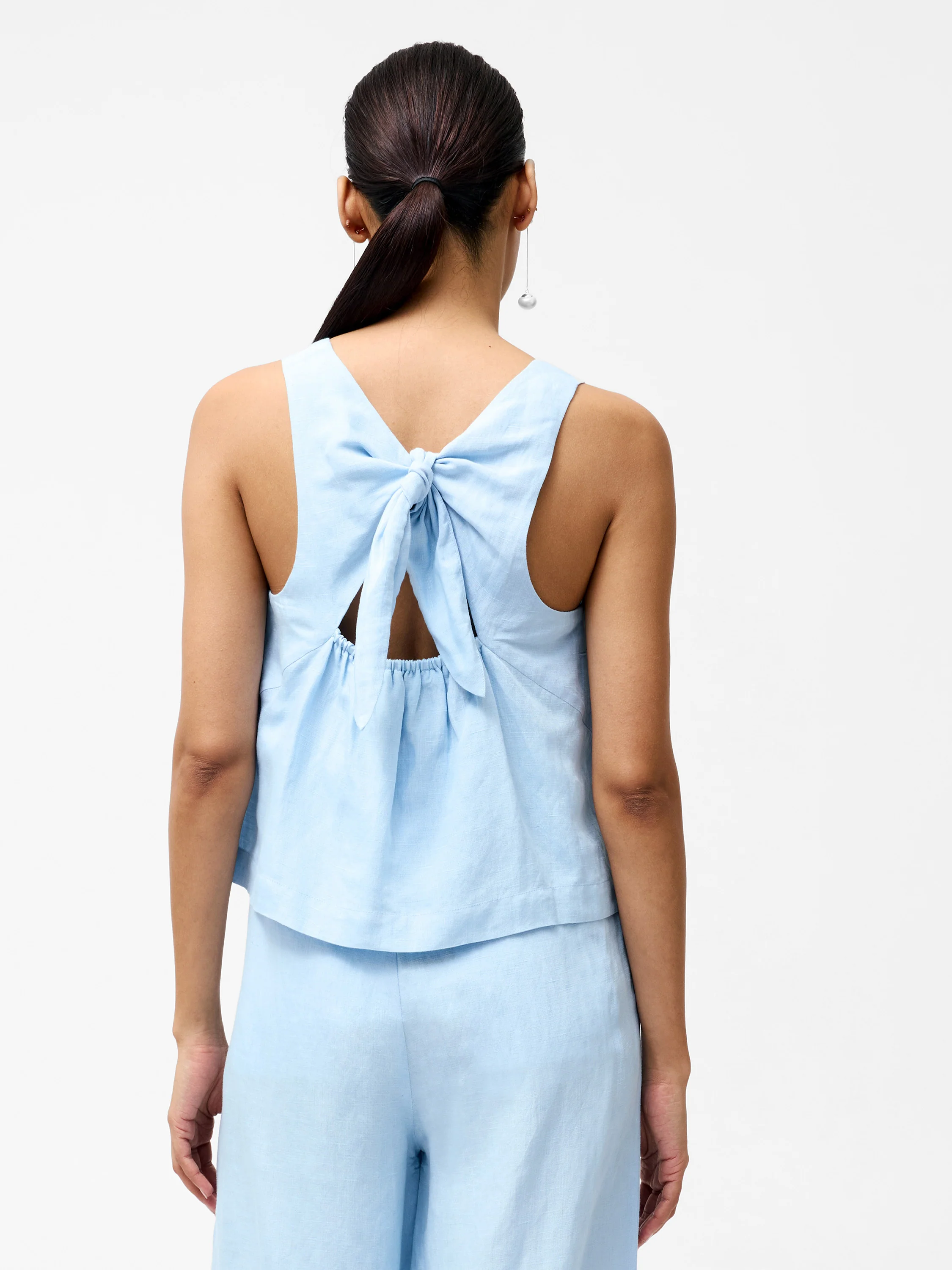 Birdie Linen Tie Back Swing Top - Image 4