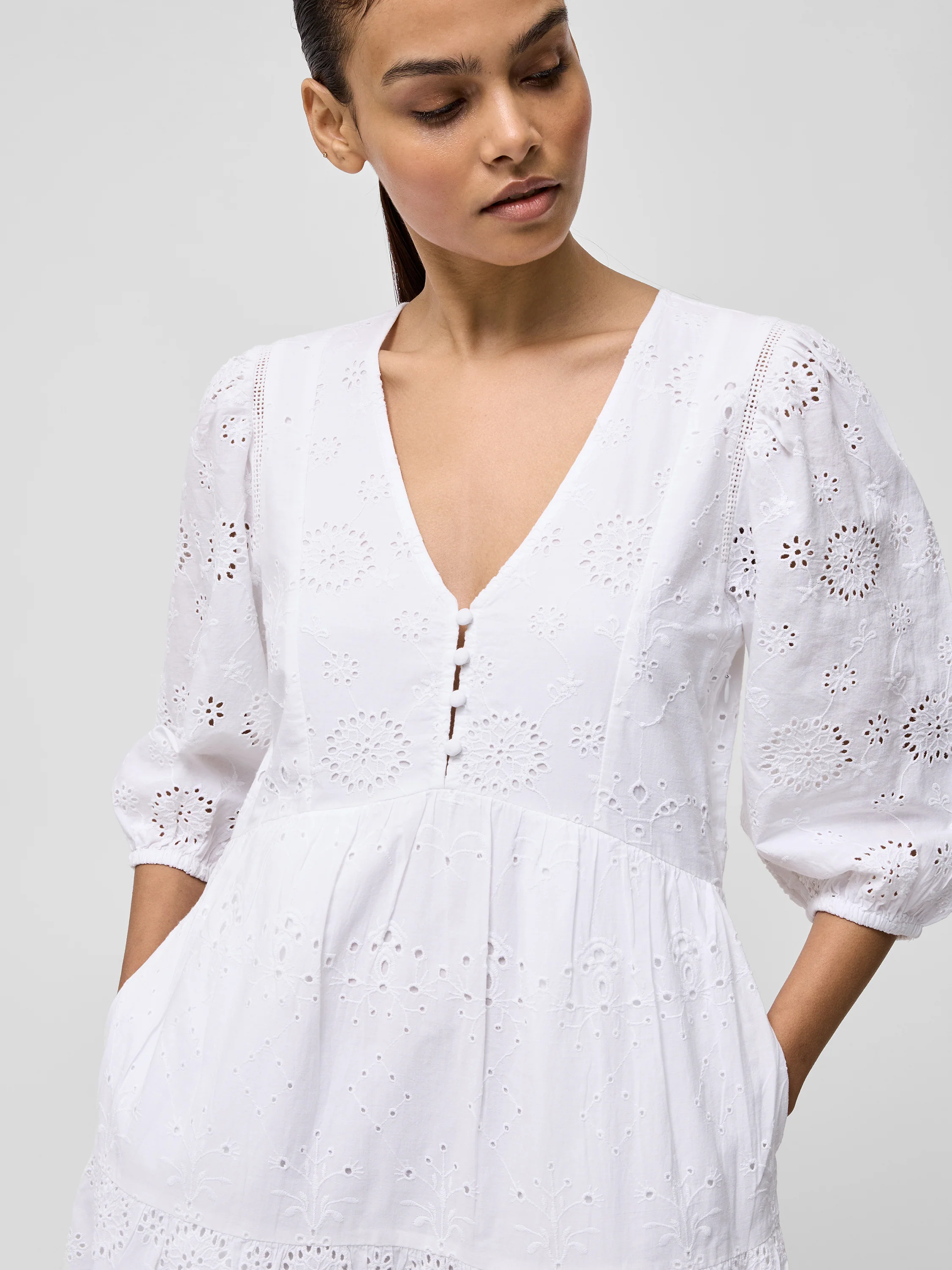 Broderie Anglaise Tiered Dress - Image 4