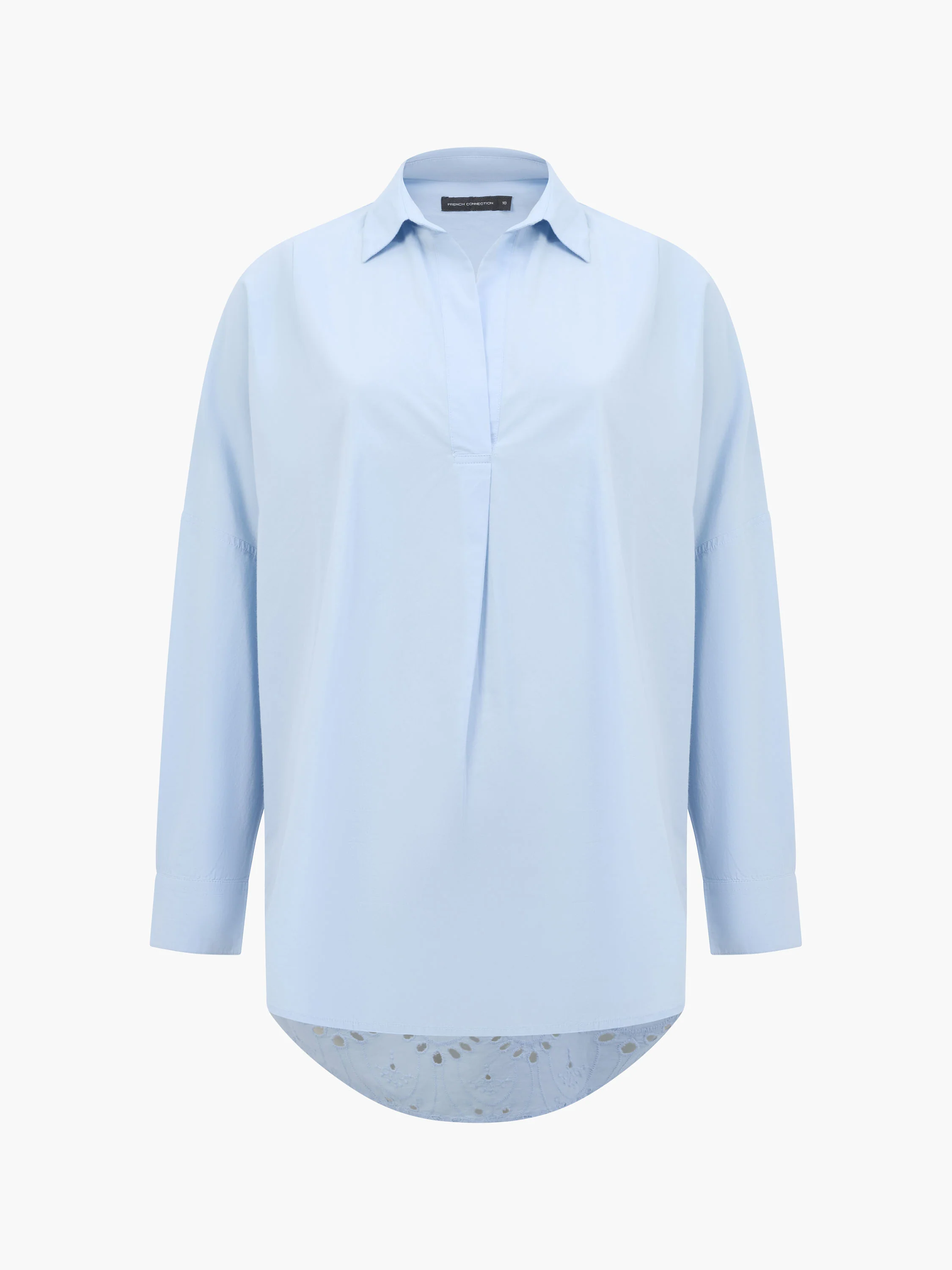 Broderie Back Long Sleeve Popover Shirt - Image 6