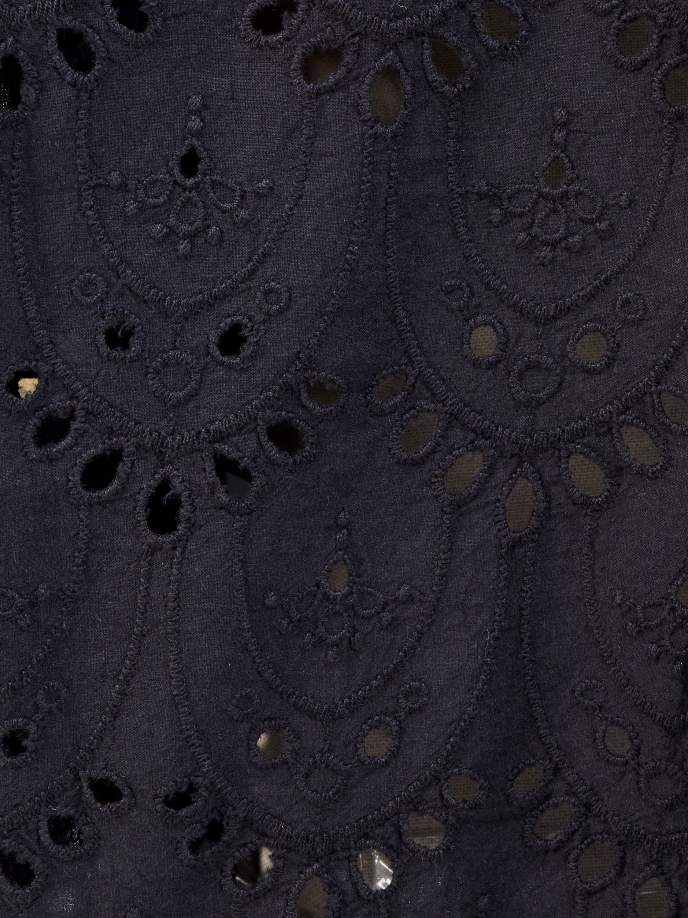 Broderie Back Short Sleeve Popover Shirt - Image 3