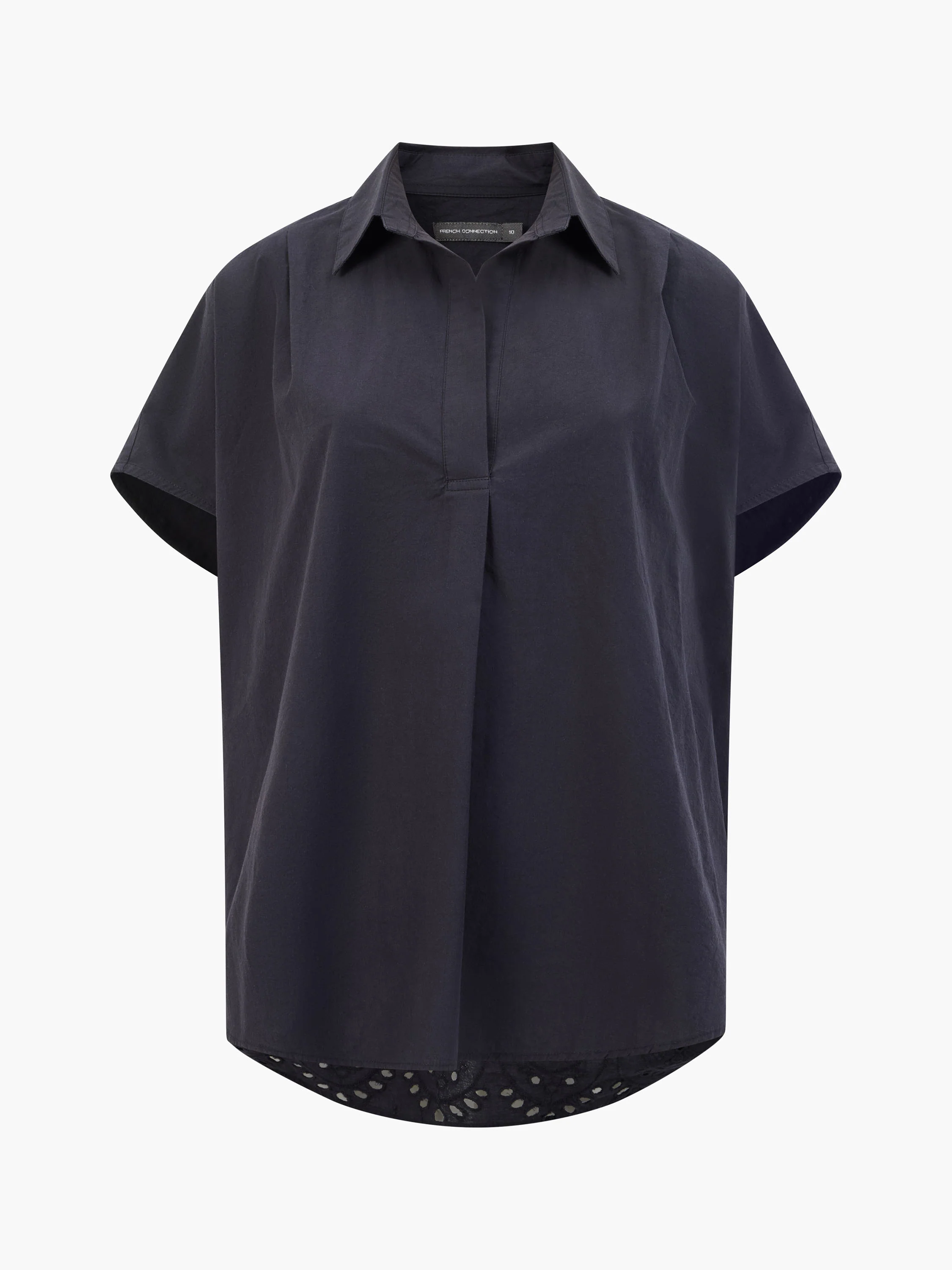 Broderie Back Short Sleeve Popover Shirt - Image 6