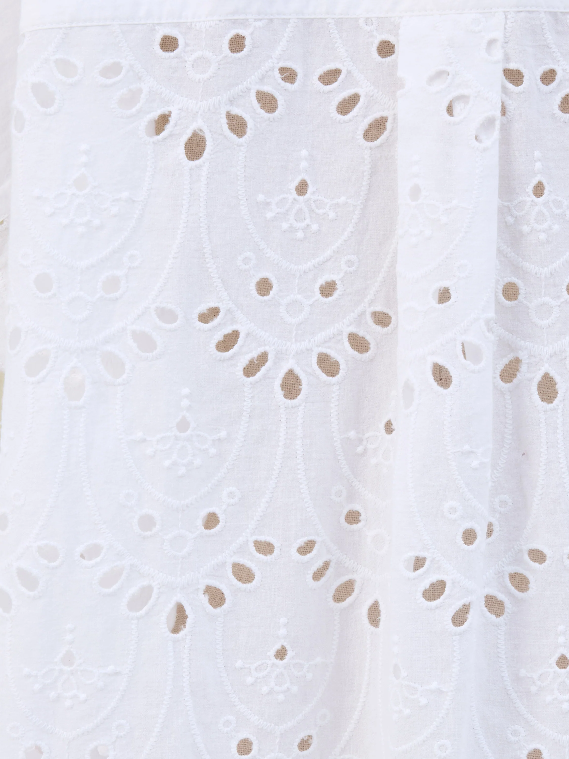 Broderie Back Short Sleeve Popover Shirt - Image 4