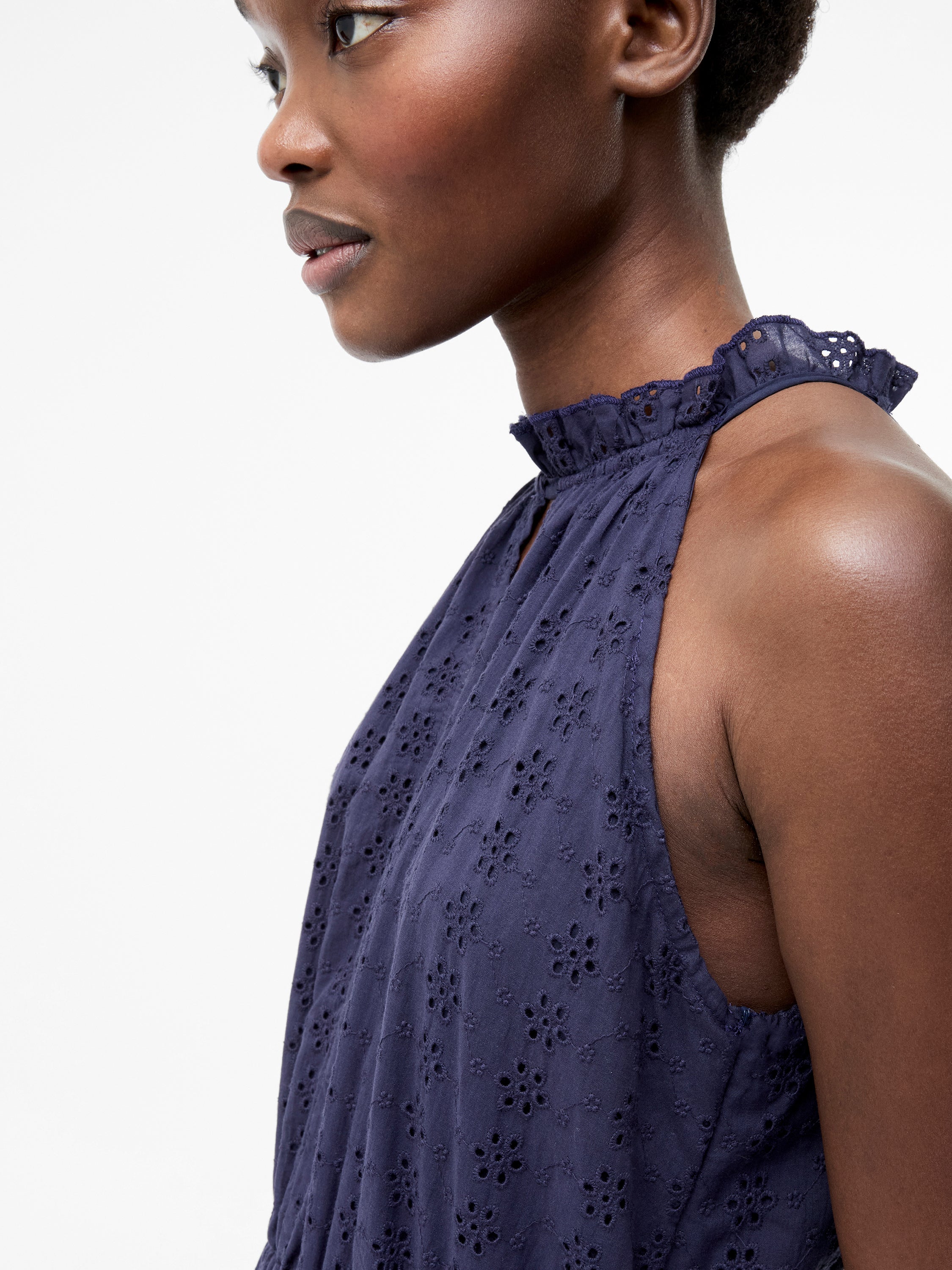 Broderie Halterneck Midi Dress - Image 4