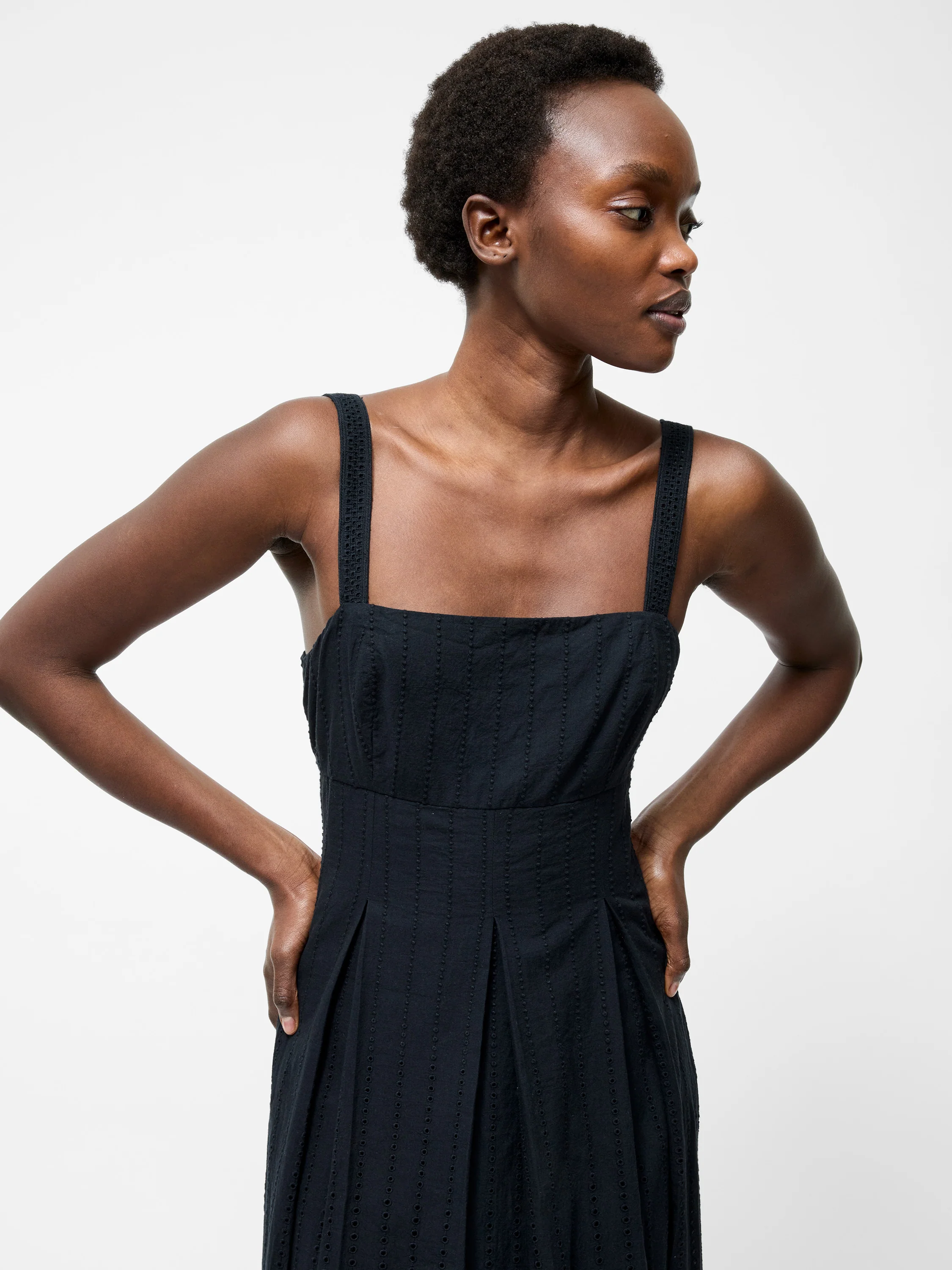 Broderie Strap Dress - Image 2