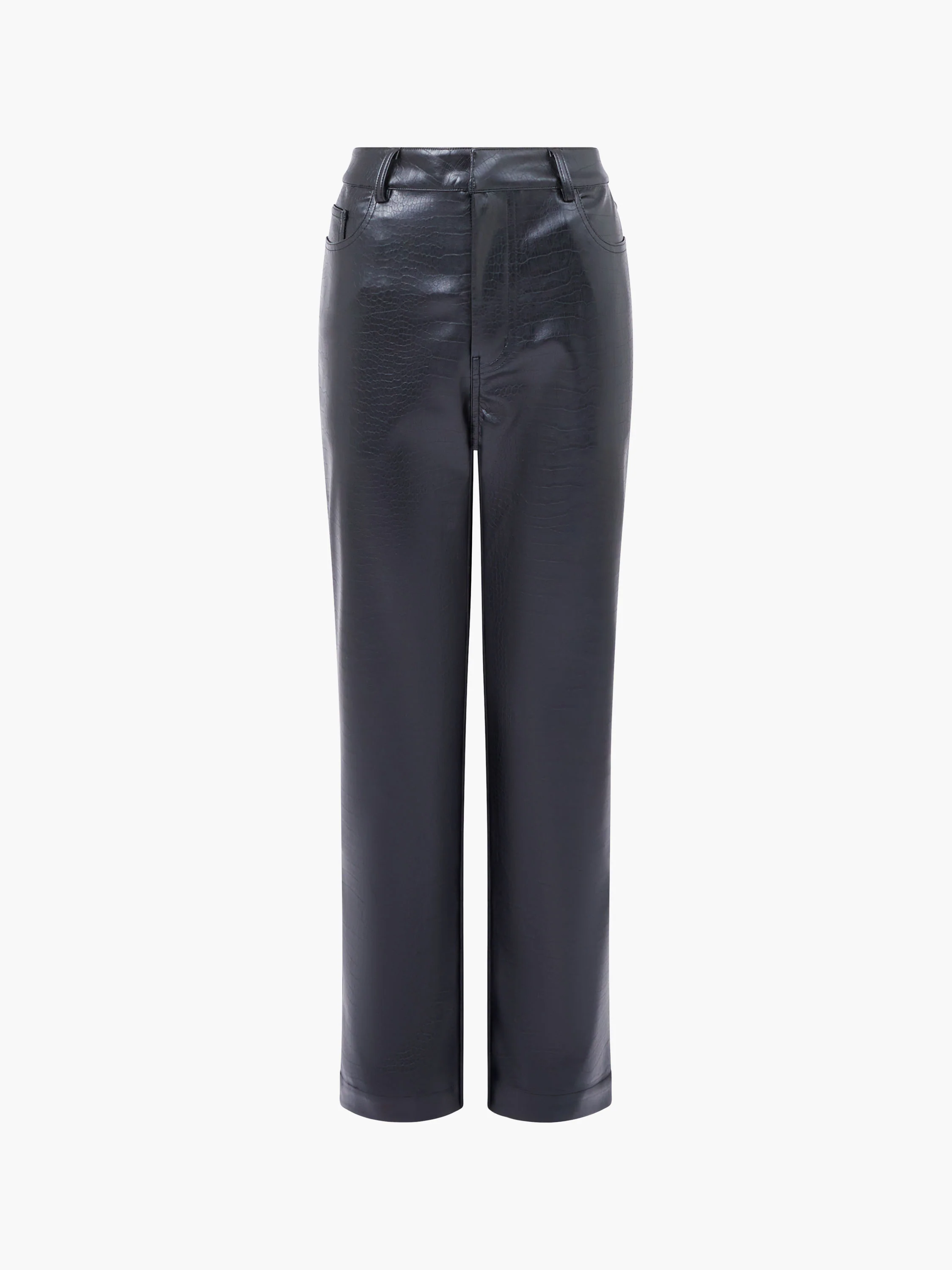 Brody Croc PU Straight Leg Trousers - Image 5