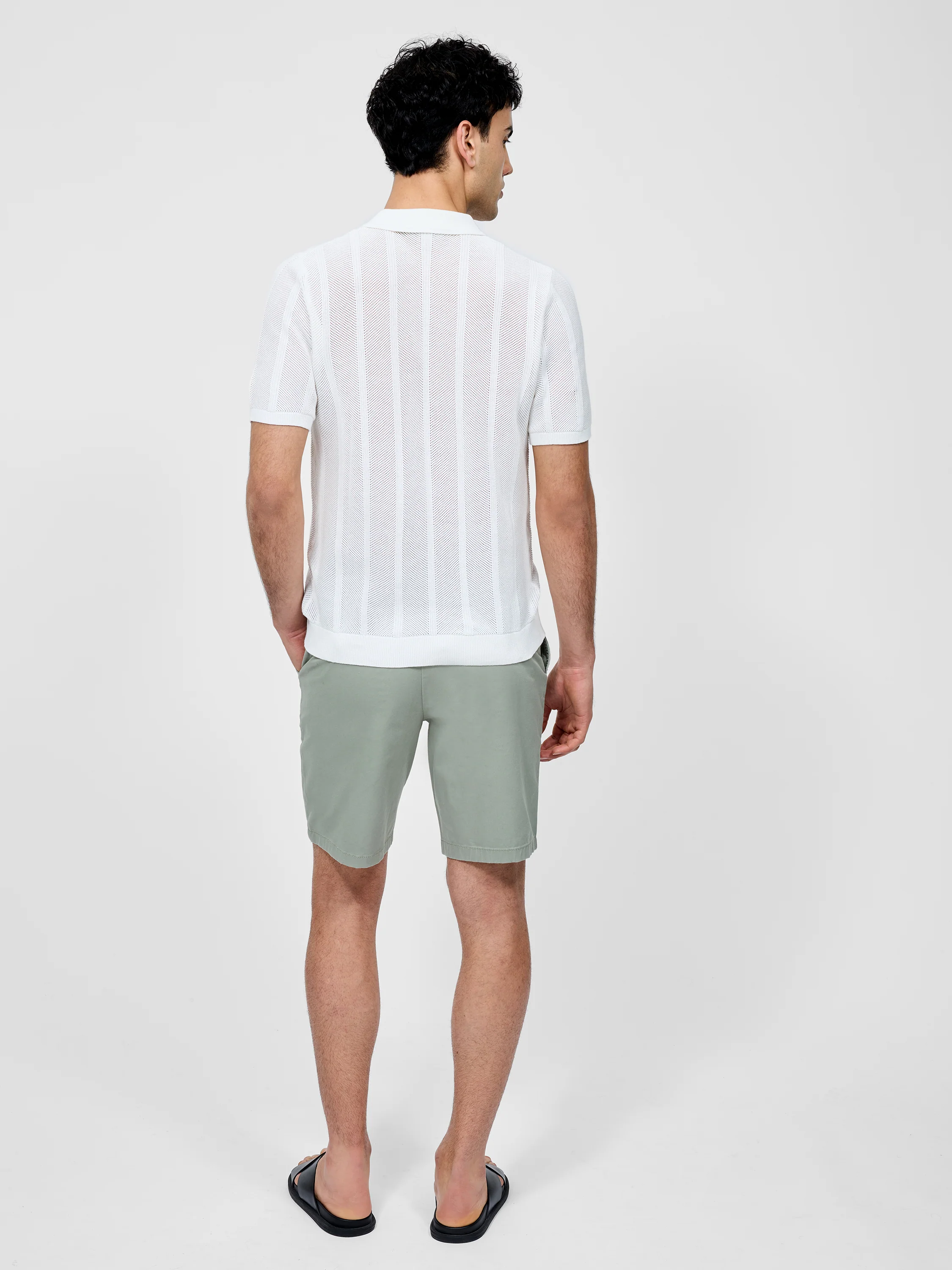Button Down Bias Textured Short Sleeve Shirt - Image 5